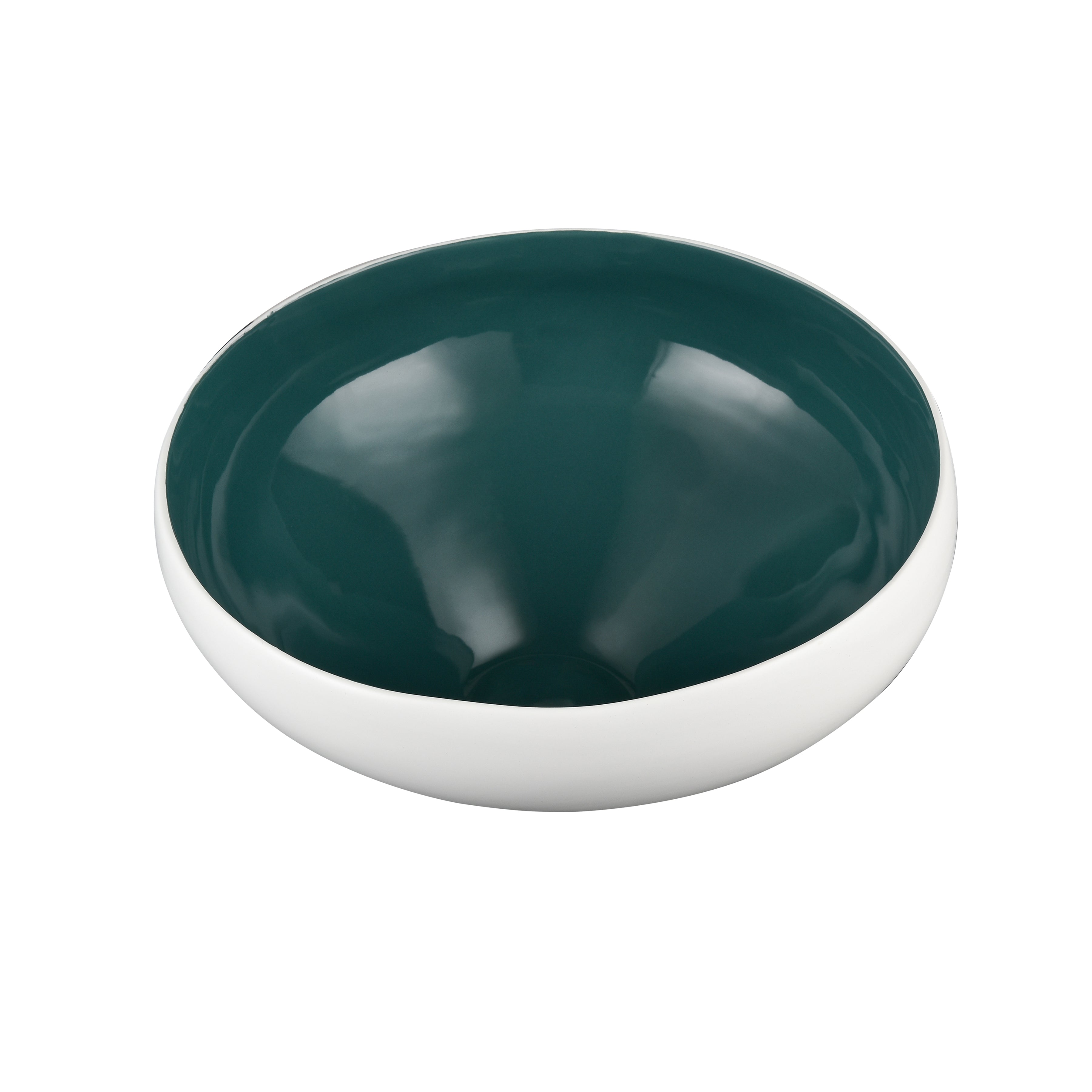 Greer Bowl - Tall White and Turquoise Glazed