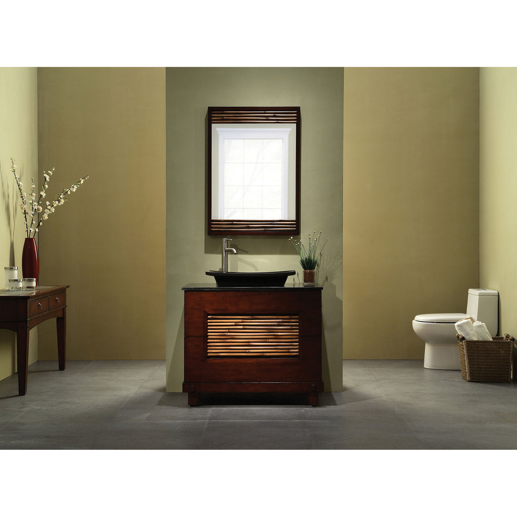 Base for 30-inch Bambu Vanity - Vessel Application - Dark Bamboo