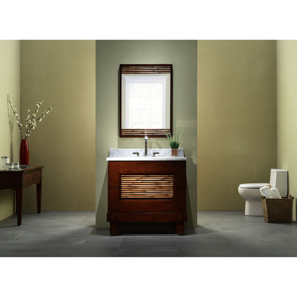 Base for 36-inch Bambu Vanity - Undermount Application - Dark Bamboo