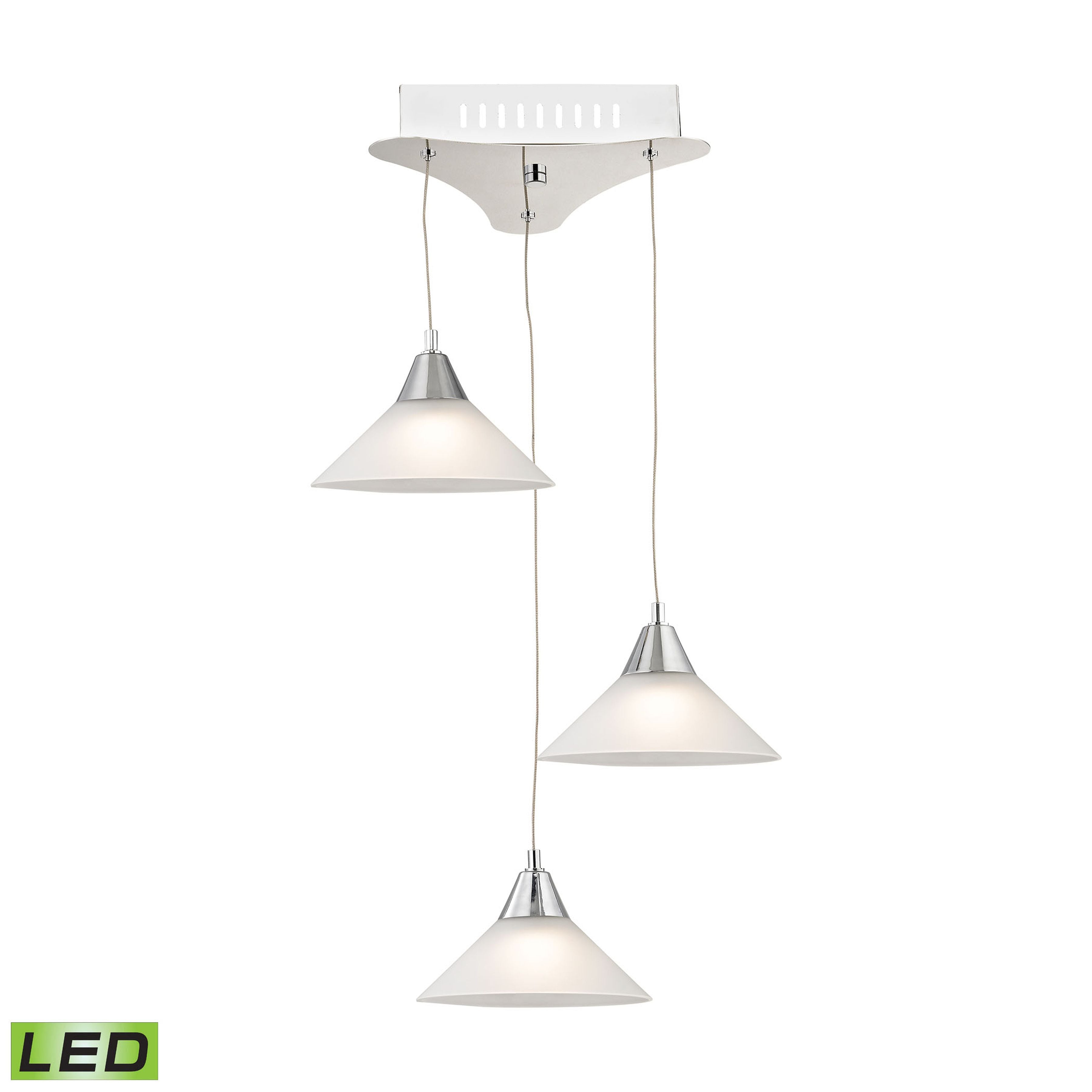 Cono 12'' Wide 3-Light Mini Pendant - White 1