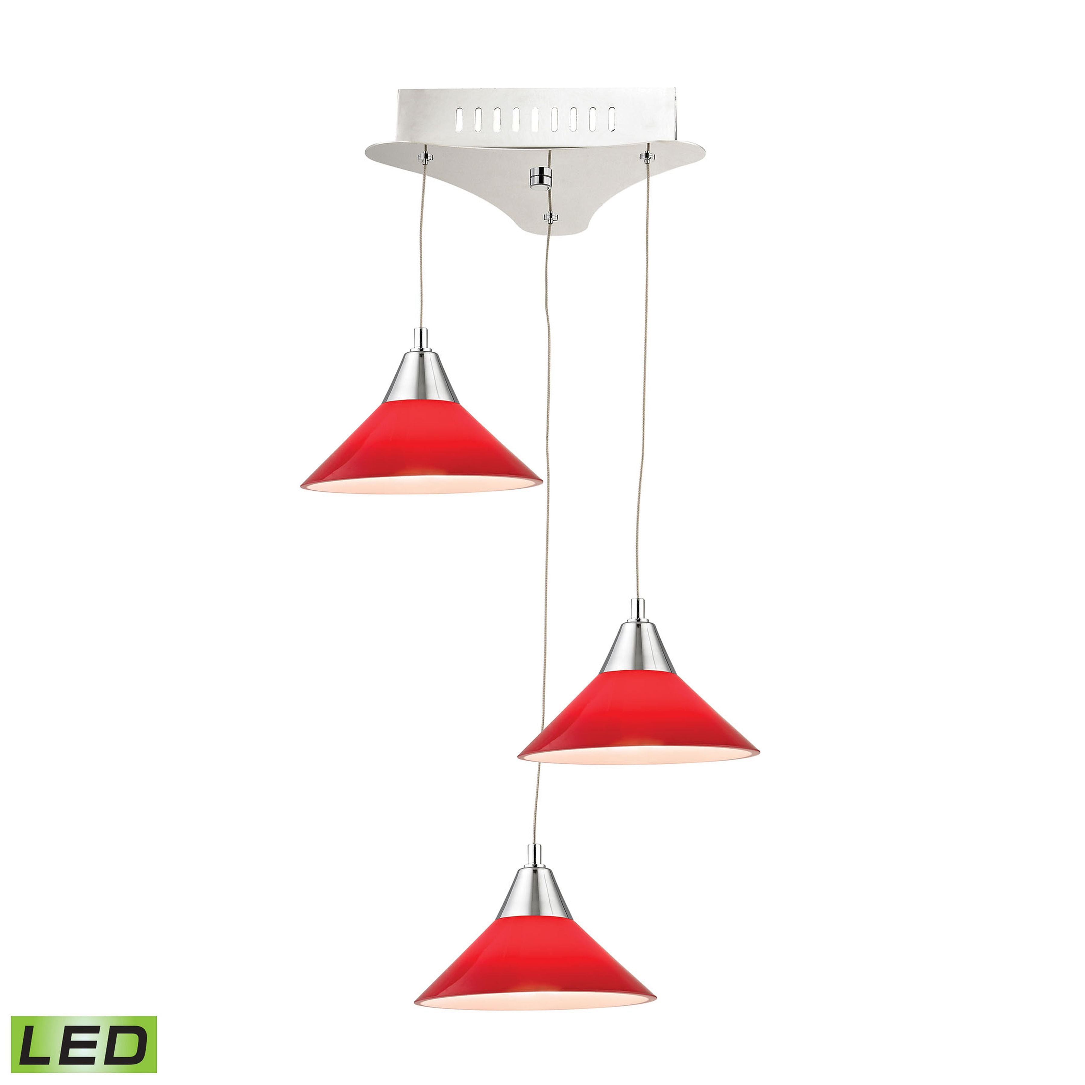 Cono 12'' Wide 3-Light Mini Pendant - Red 1