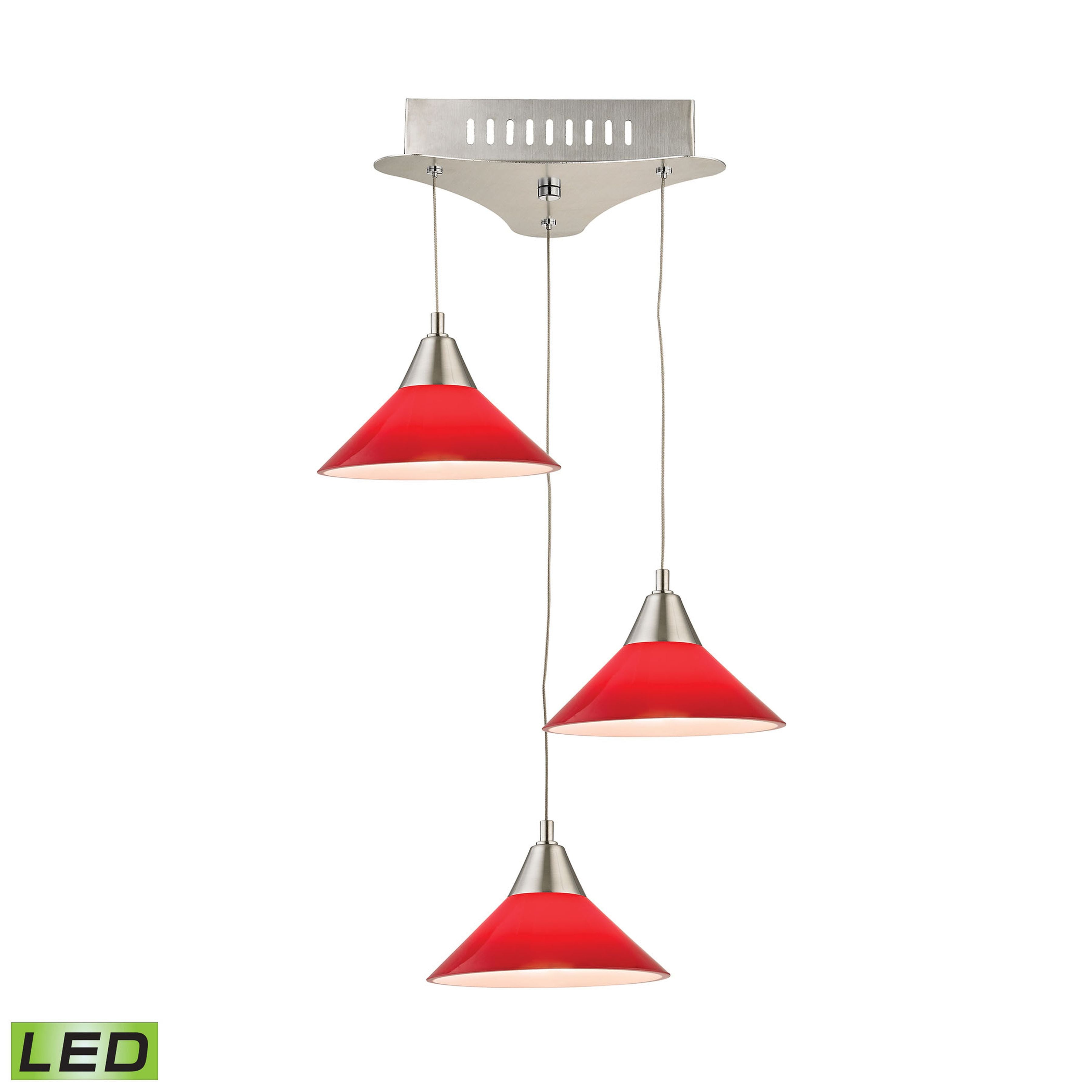 Cono 12'' Wide 3-Light Mini Pendant - Red 2
