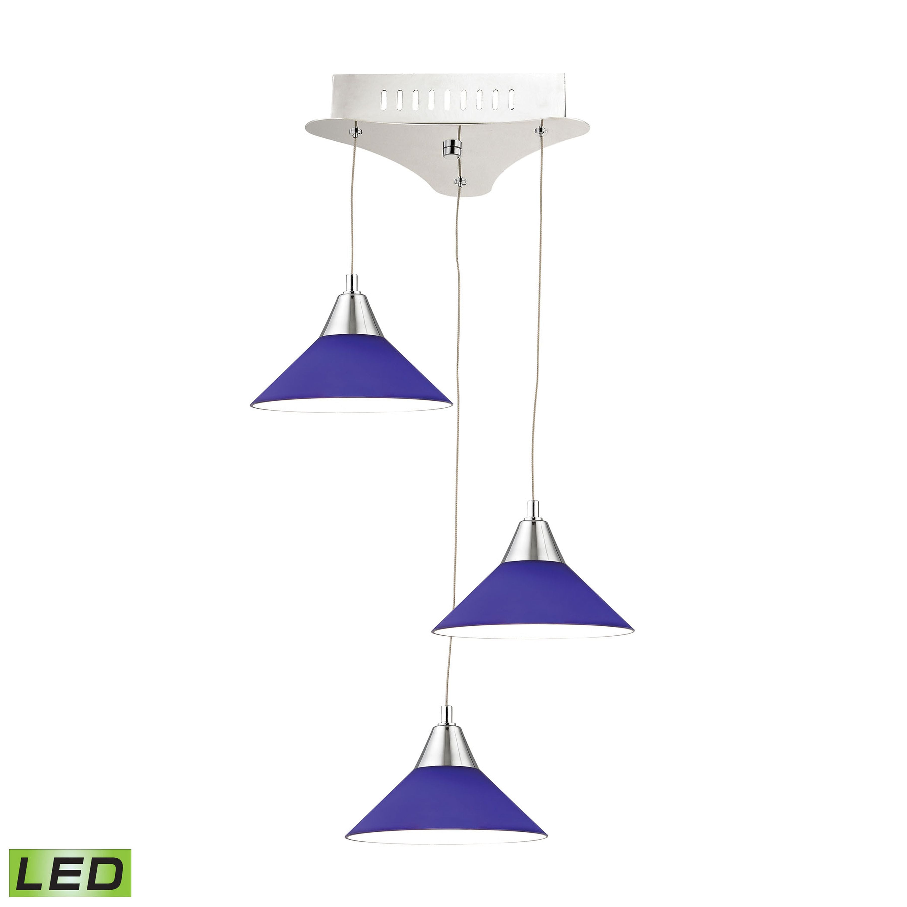 Cono 12'' Wide 3-Light Mini Pendant - Blue 1
