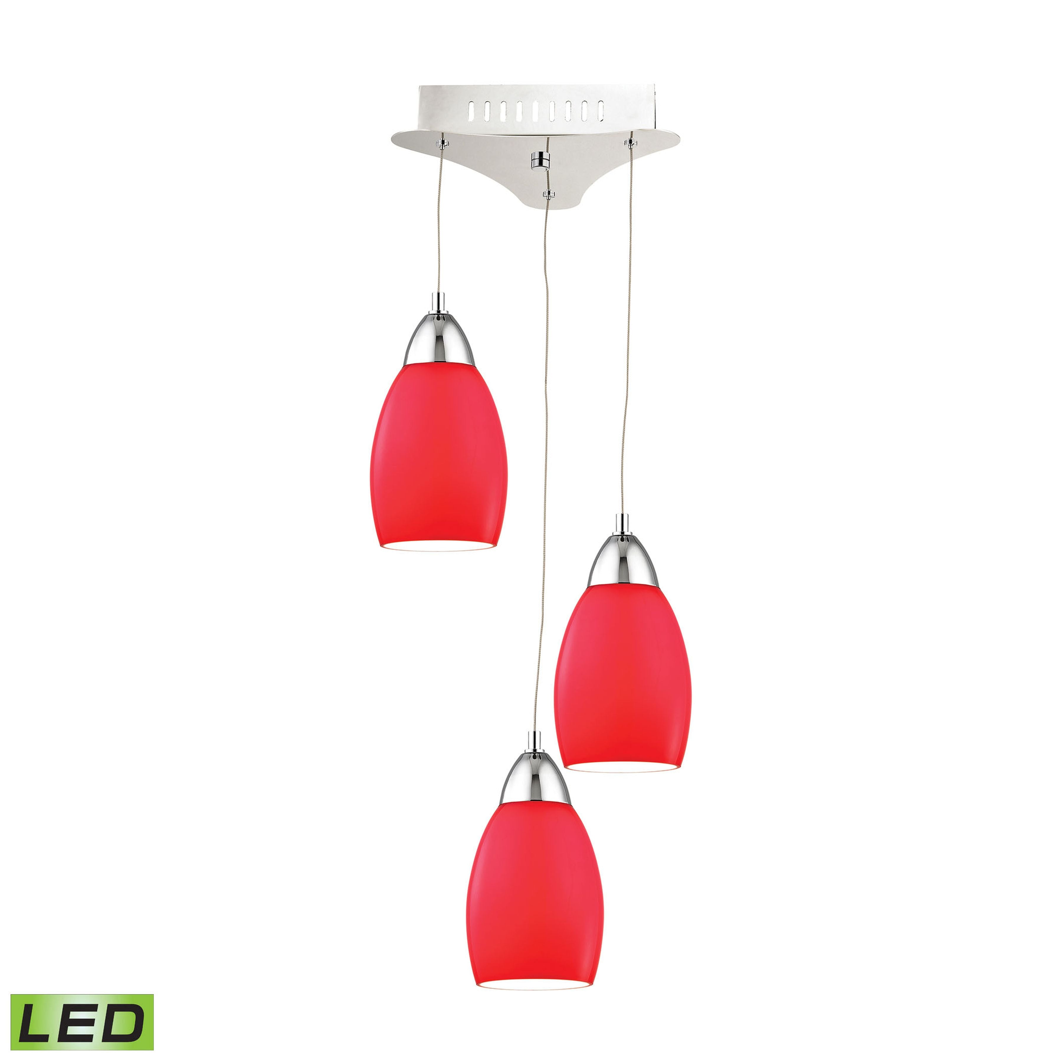 Buro 9'' Wide 3-Light Mini Pendant - Red 1