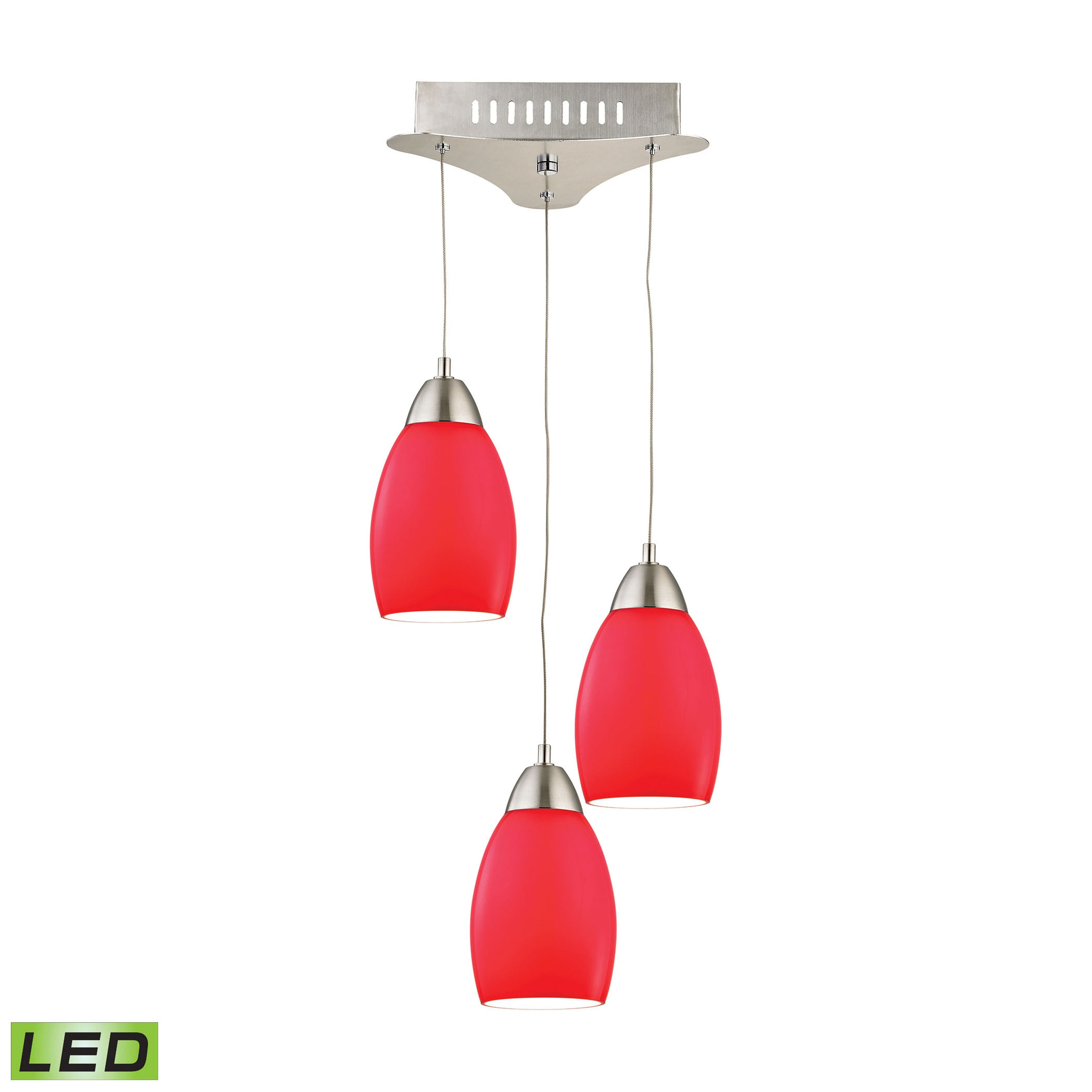 Buro 9'' Wide 3-Light Mini Pendant - Red 2