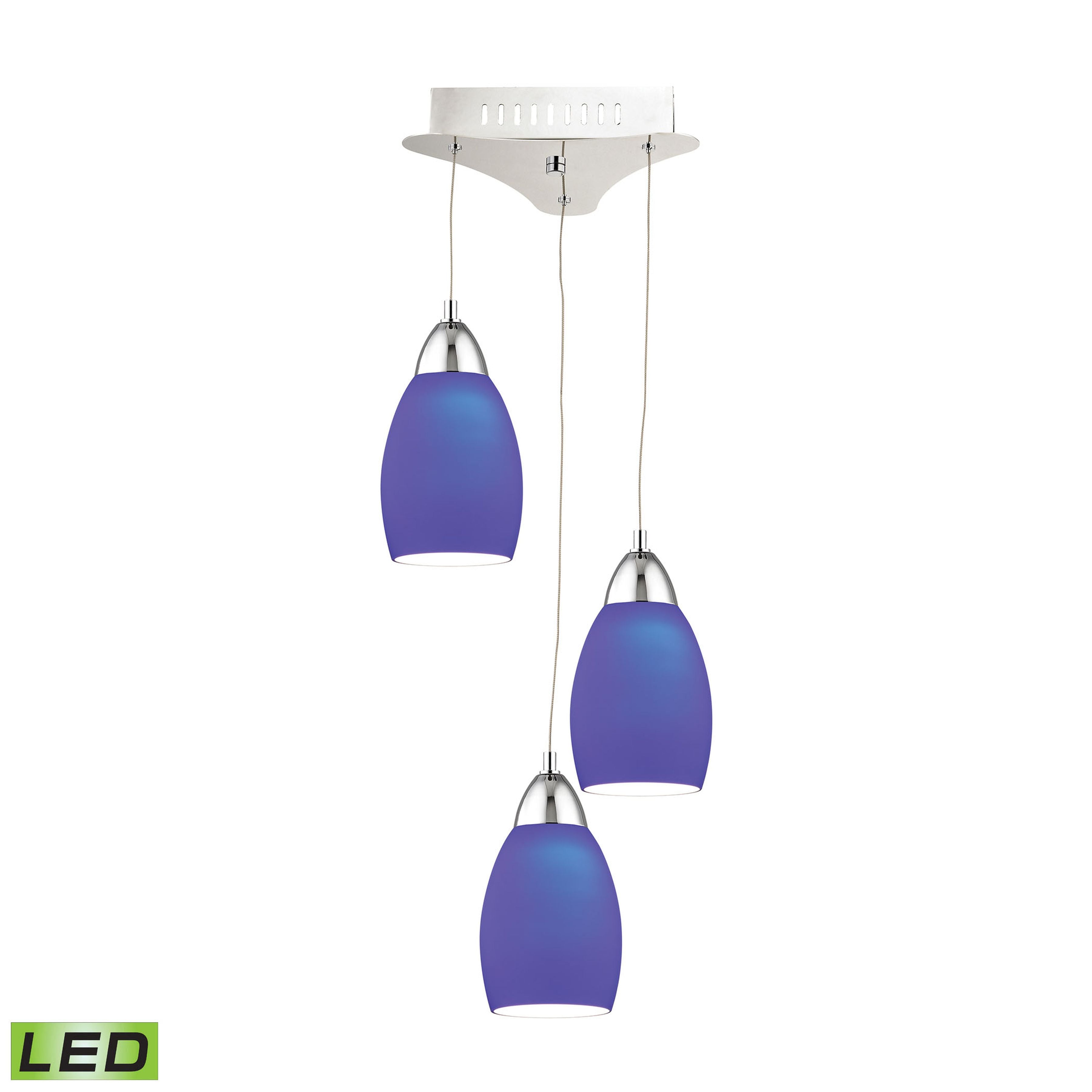 Buro 9'' Wide 3-Light Mini Pendant - Blue 1