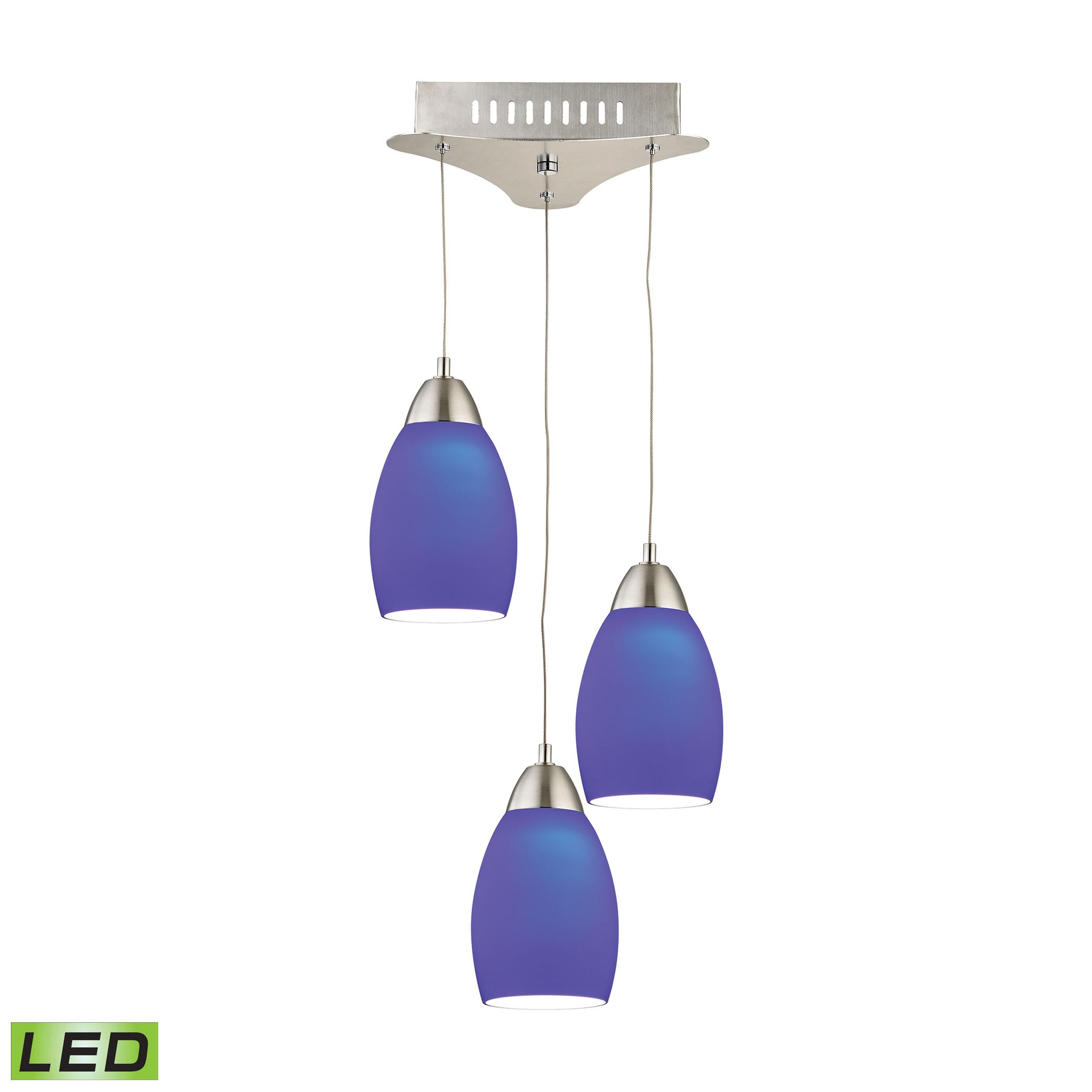 Buro 9'' Wide 3-Light Mini Pendant - Blue 2