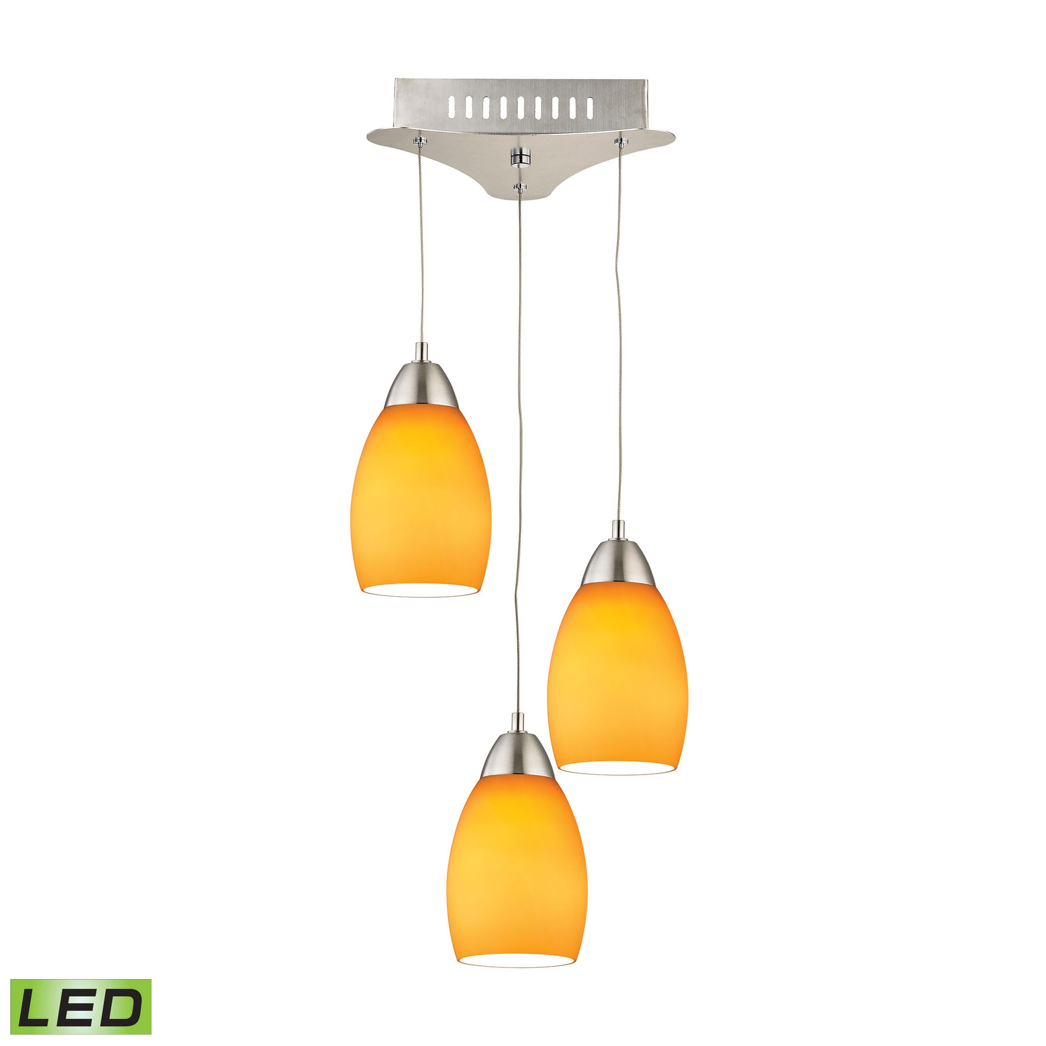 Buro 9'' Wide 3-Light Mini Pendant - Yellow 2