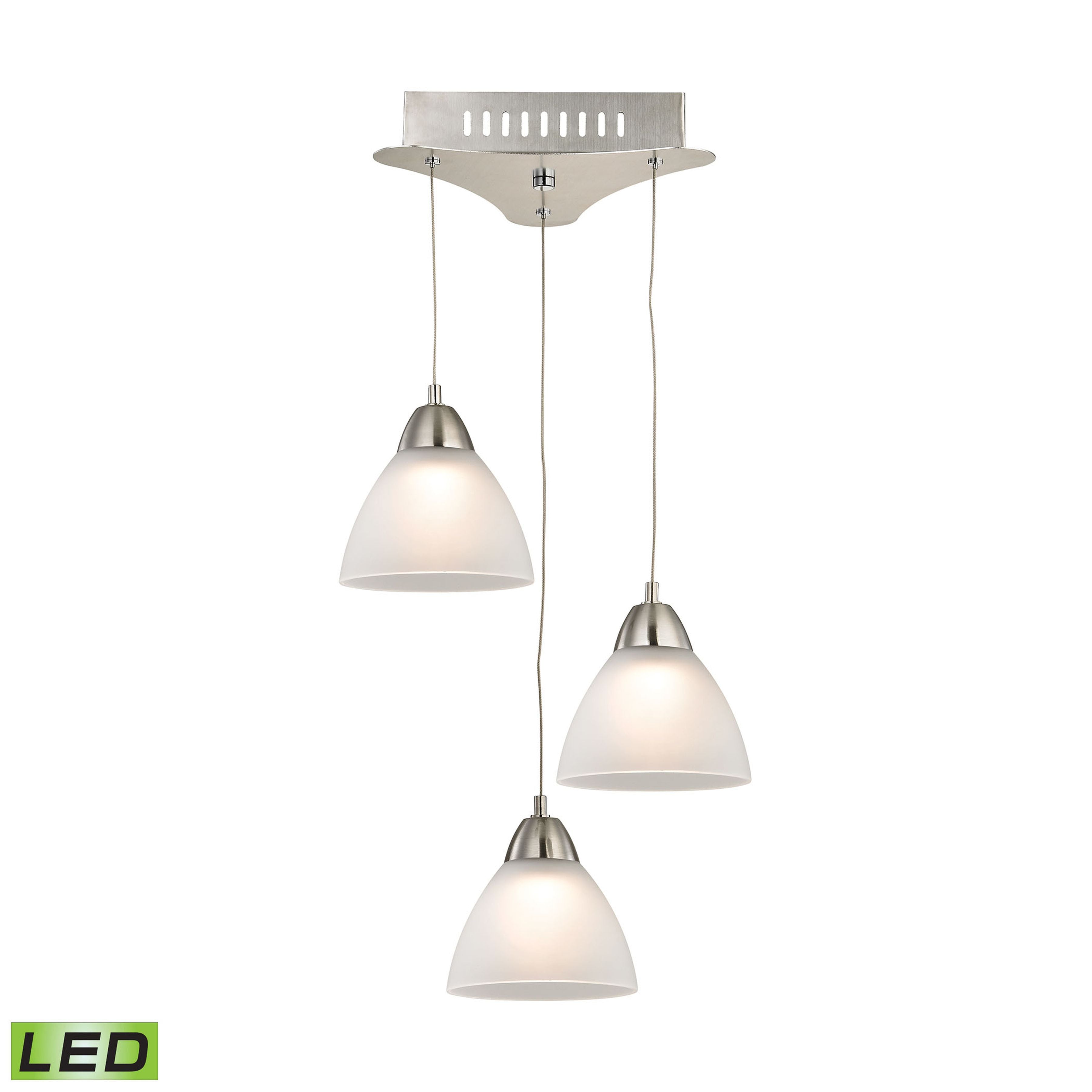 Piatto 11'' Wide 3-Light Mini Pendant - White 2