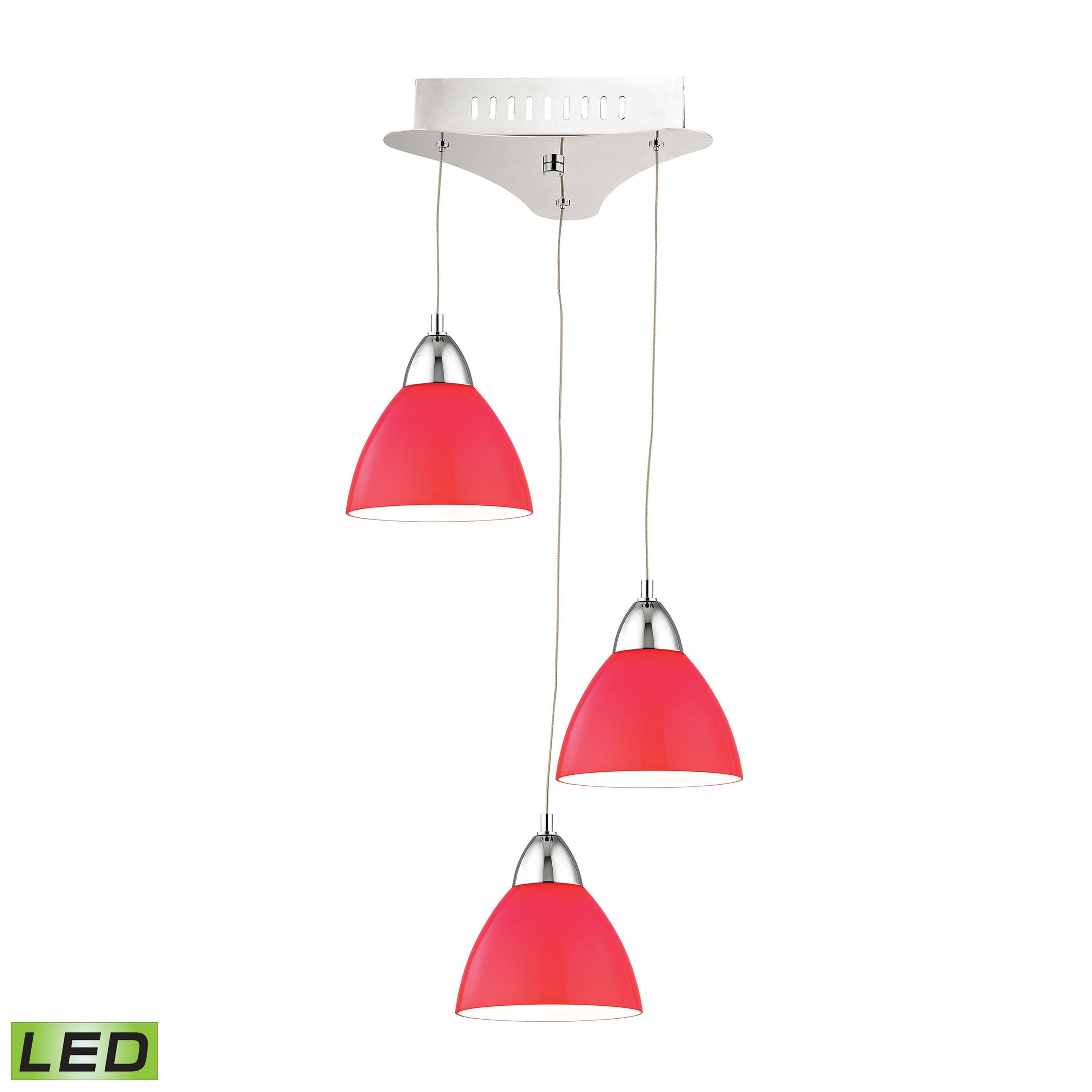 Piatto 11'' Wide 3-Light Mini Pendant - Red 1