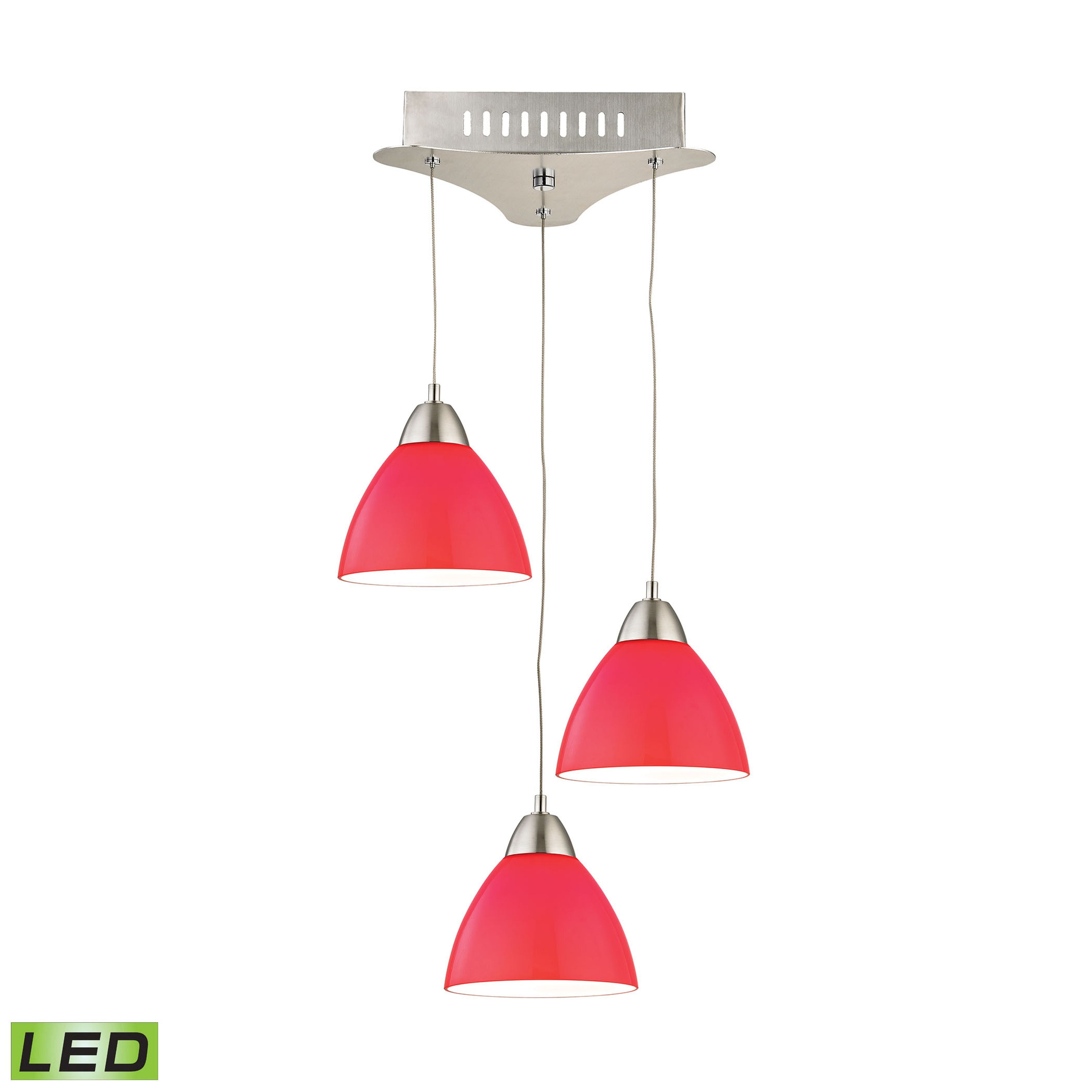 Piatto 11'' Wide 3-Light Mini Pendant - Red 2