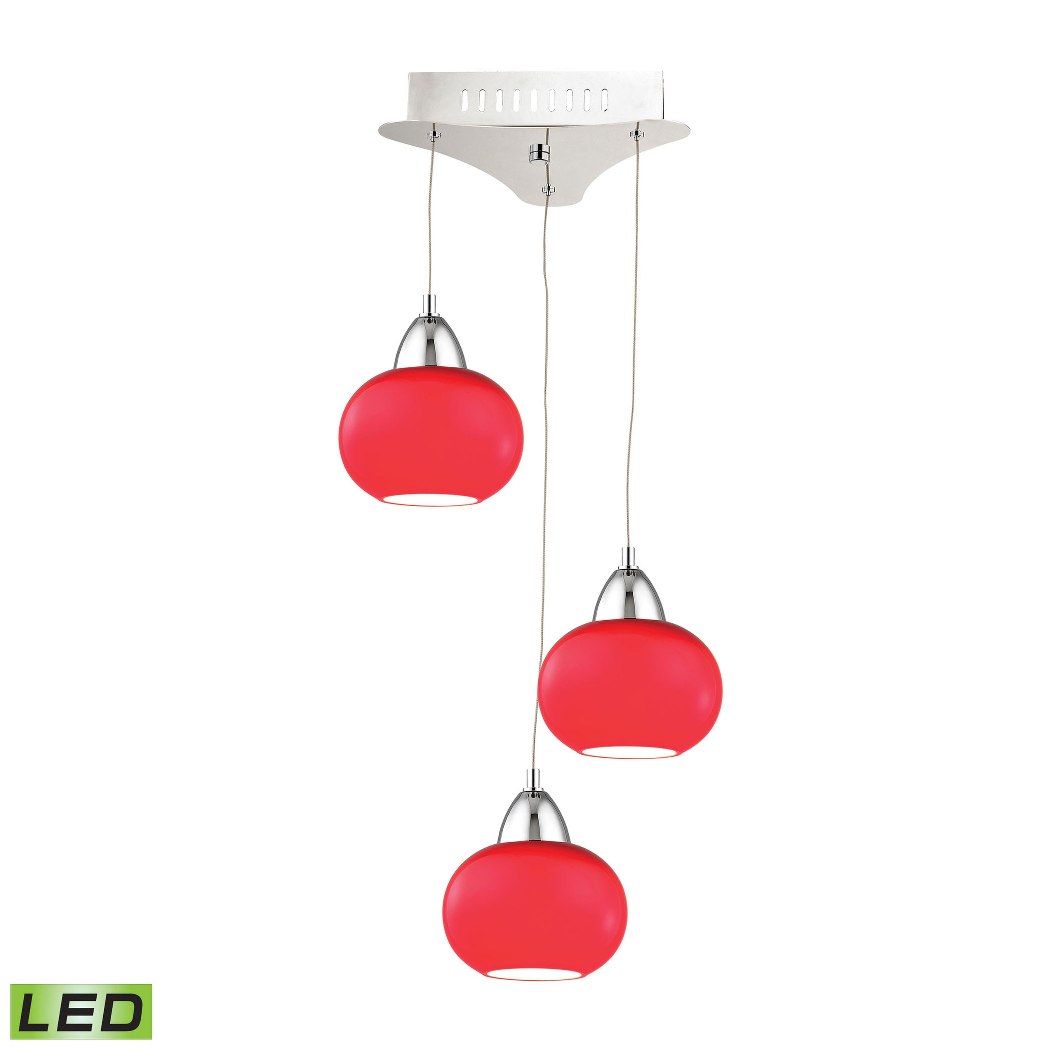 Ciotola 10'' Wide 3-Light Mini Pendant - Red 1
