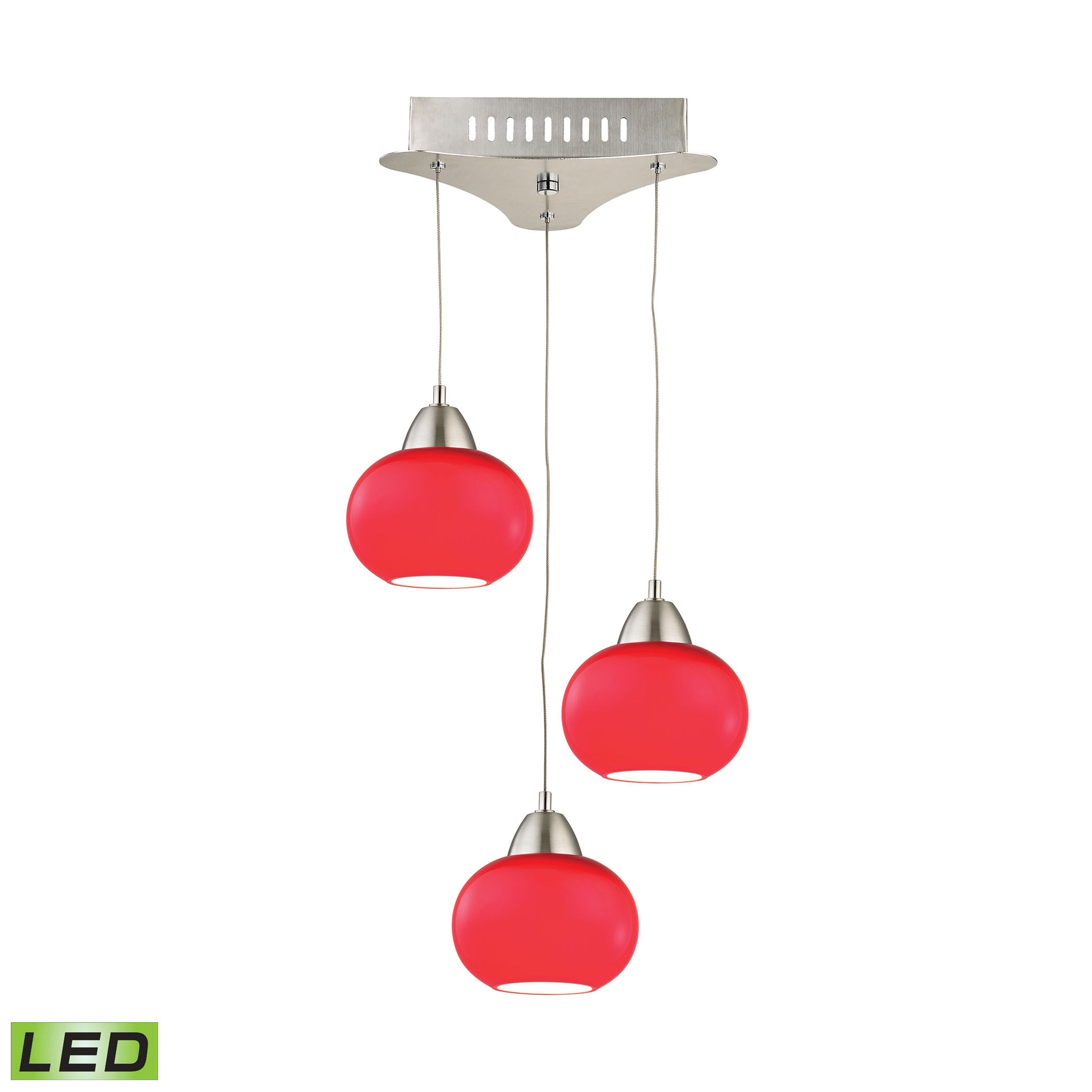 Ciotola 10'' Wide 3-Light Mini Pendant - Red 2