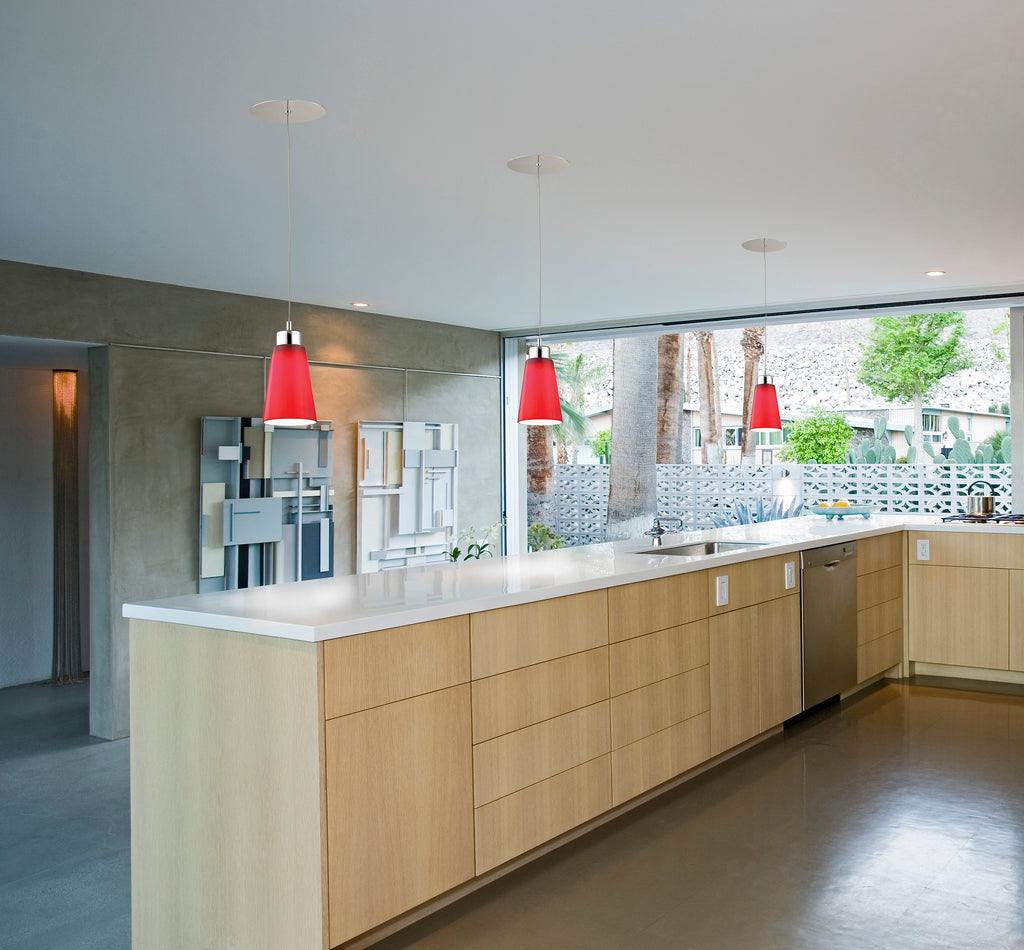 Coppa 5'' Wide 1-Light Mini Pendant - Red 1