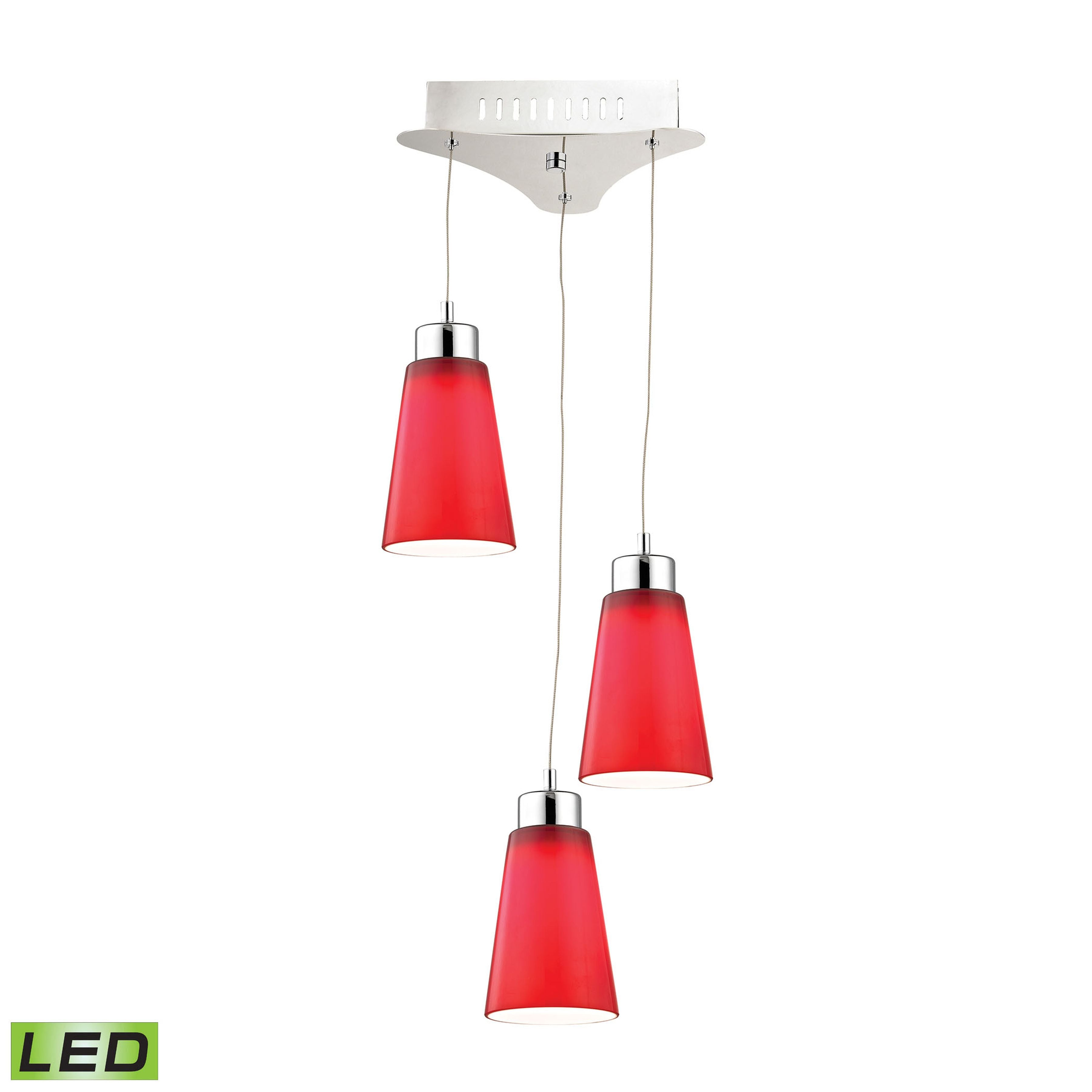 Coppa 11'' Wide 3-Light Mini Pendant - Red 1