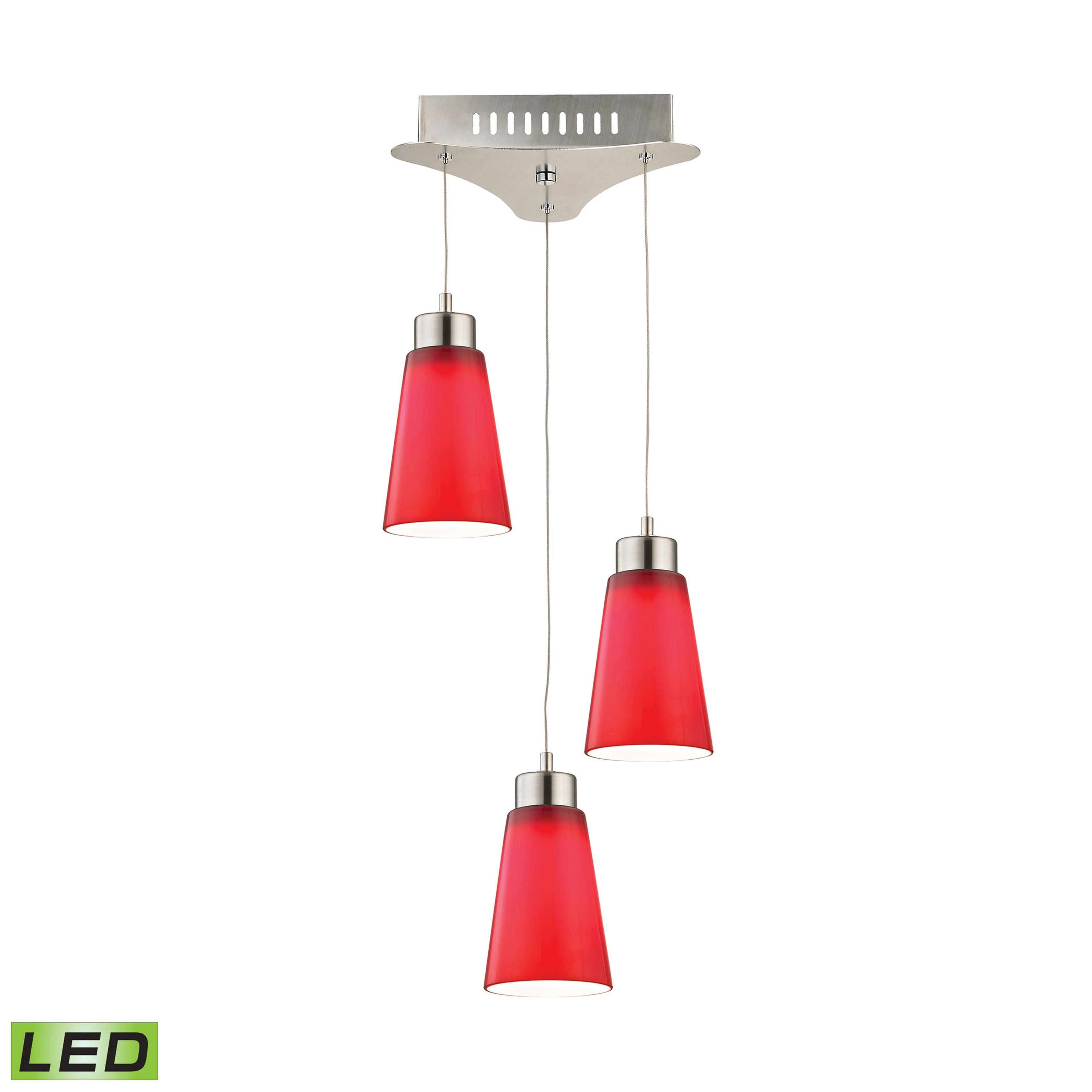 Coppa 11'' Wide 3-Light Mini Pendant - Red 2