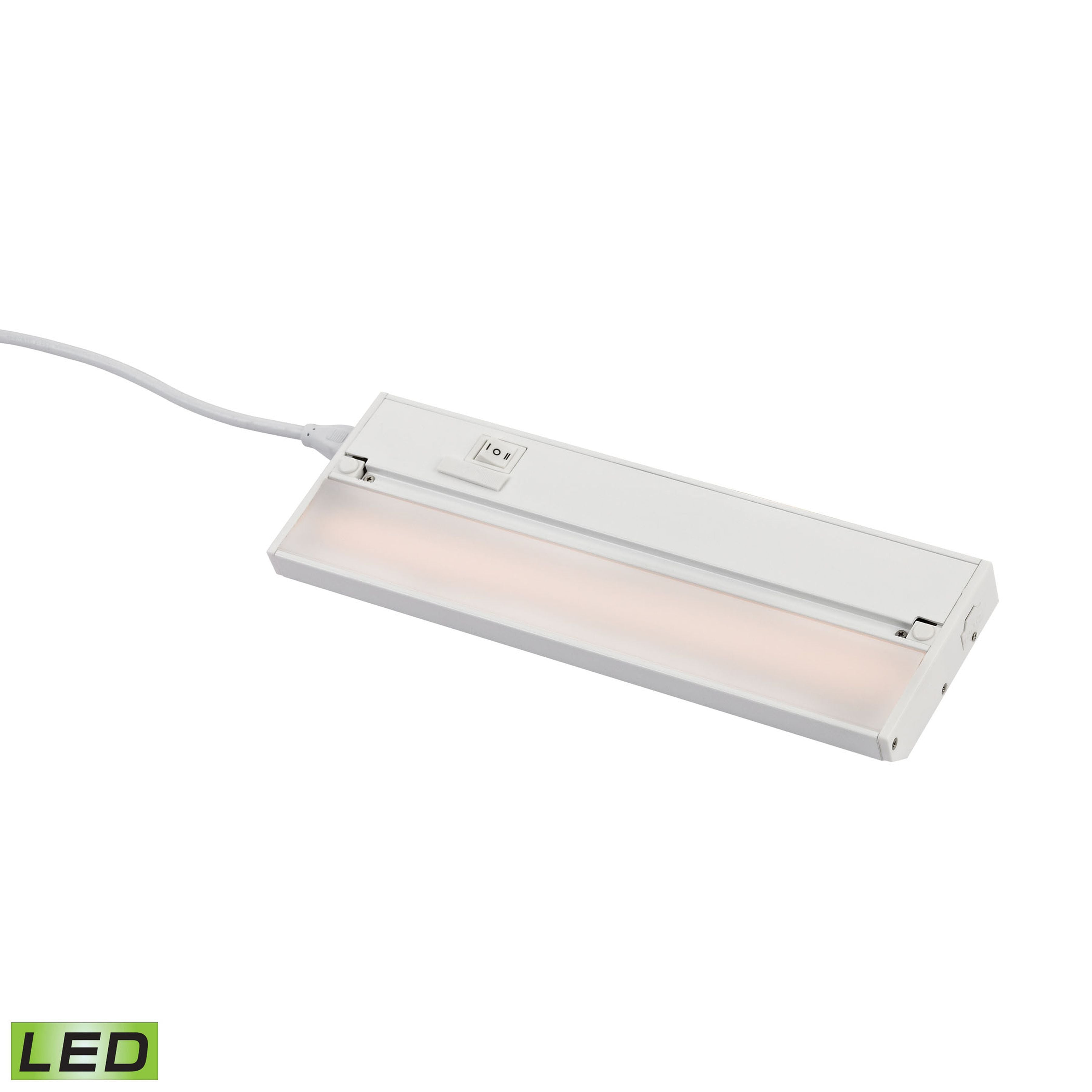 ZeeLED Pro 12" Wide 1-Light Utility Light in White with Diffused Glass - Integrated LED