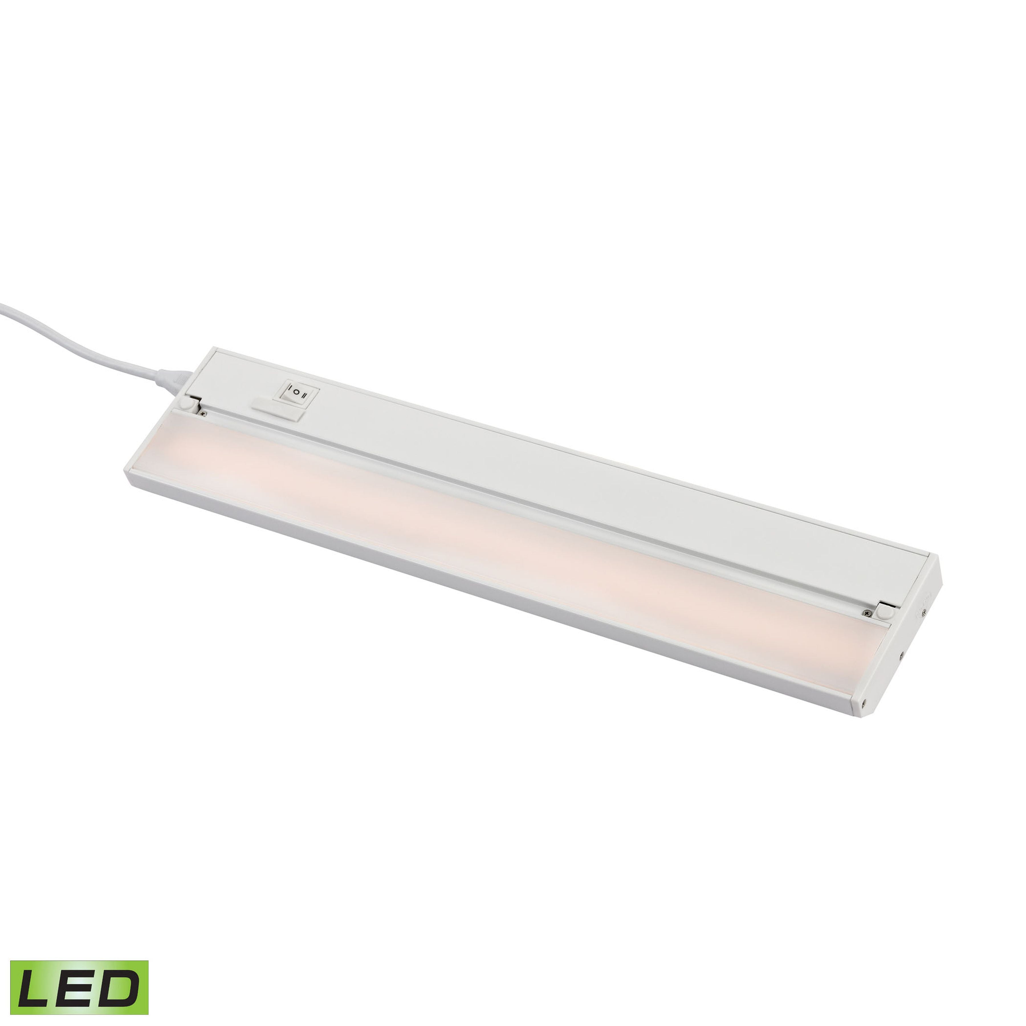 ZeeLED Pro 18" Wide 1-Light Utility Light in White with Diffused Glass - Integrated LED