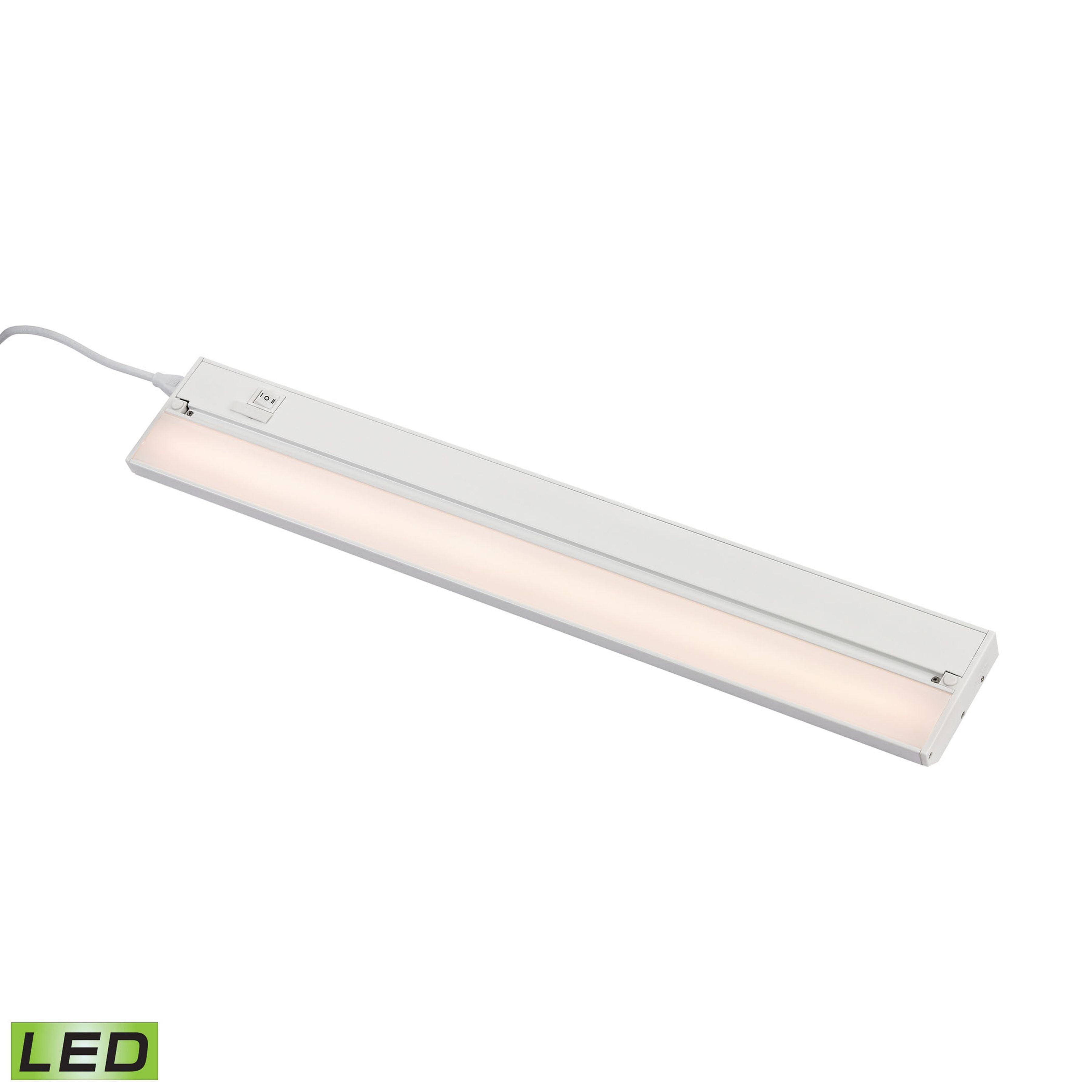 ZeeLED Pro 24" Wide 1-Light Utility Light in White with Diffused Glass - Integrated LED