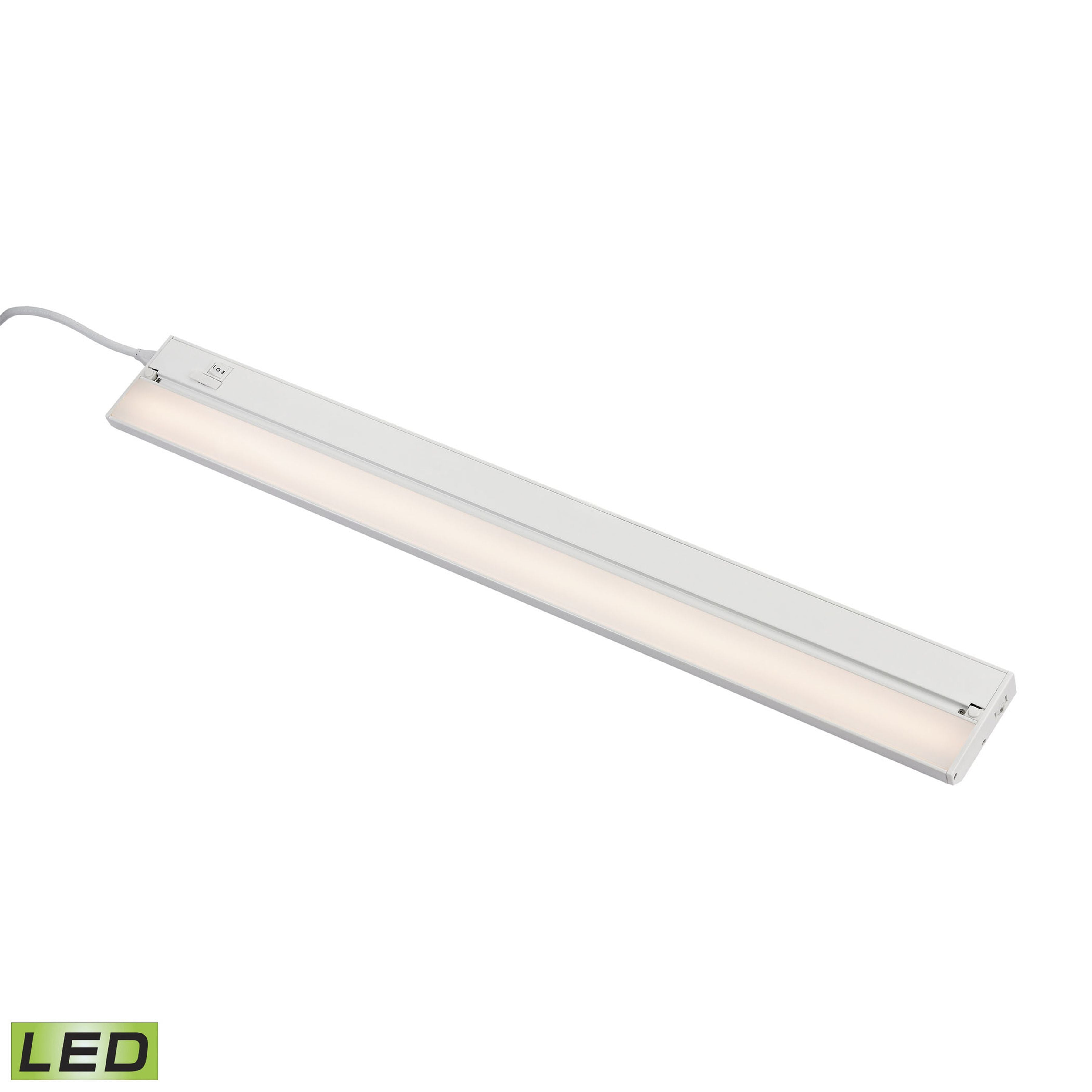 ZeeLED Pro 32" Wide 1-Light Utility Light in White with Diffused Glass - Integrated LED