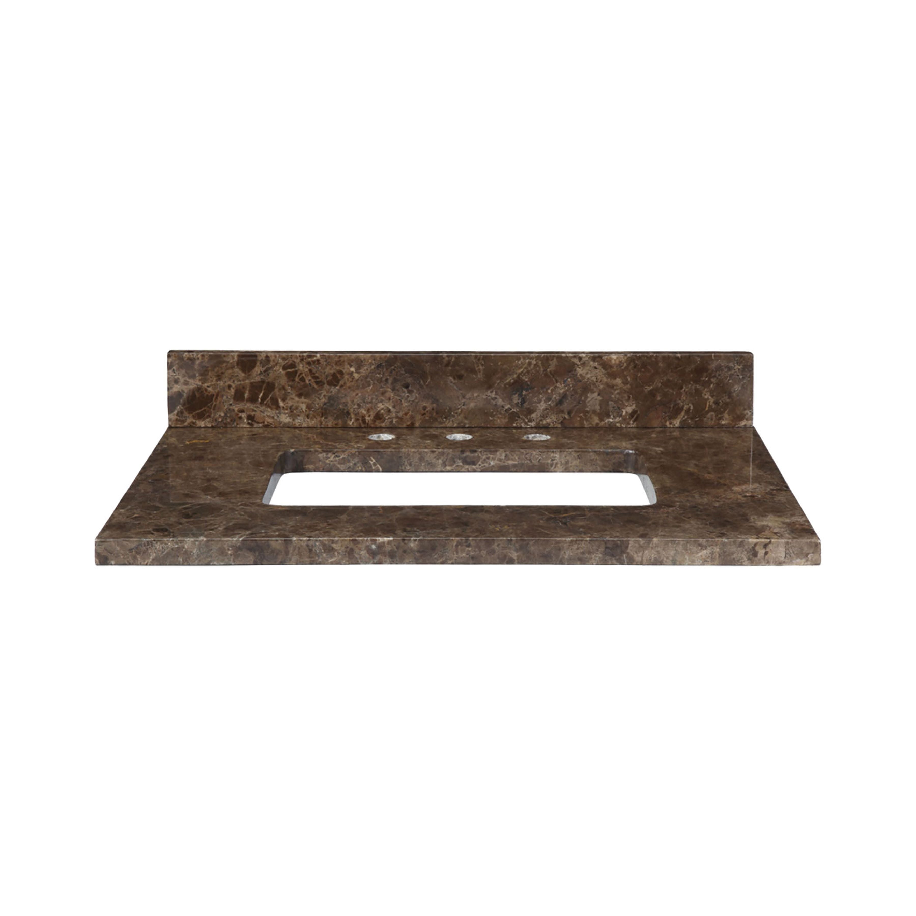Hayes Vanity Top - Rectangular Undermount 31'' Brown Emperador Marble