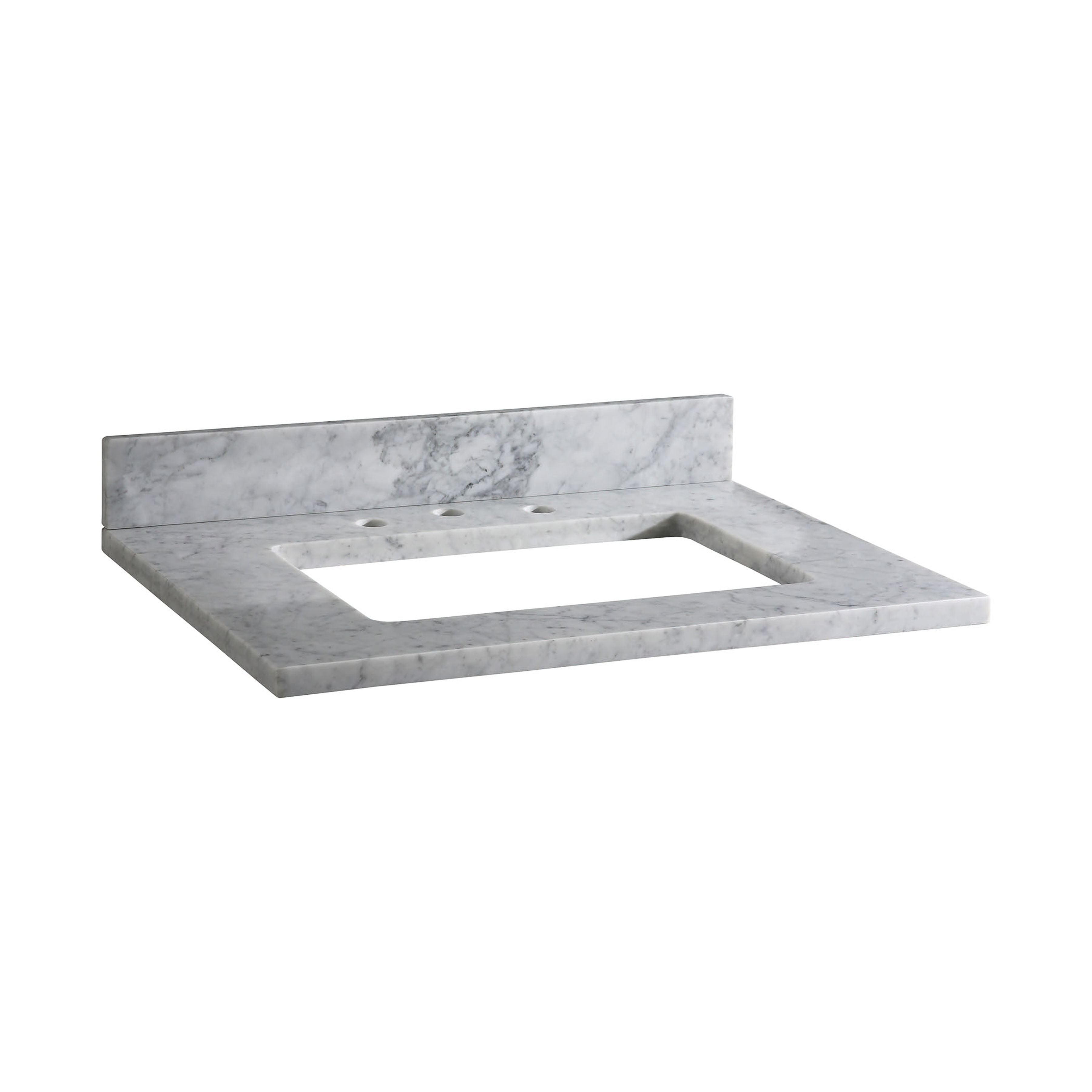 Hayes Vanity Top - Rectangular Undermount 31'' White Carrara Marble