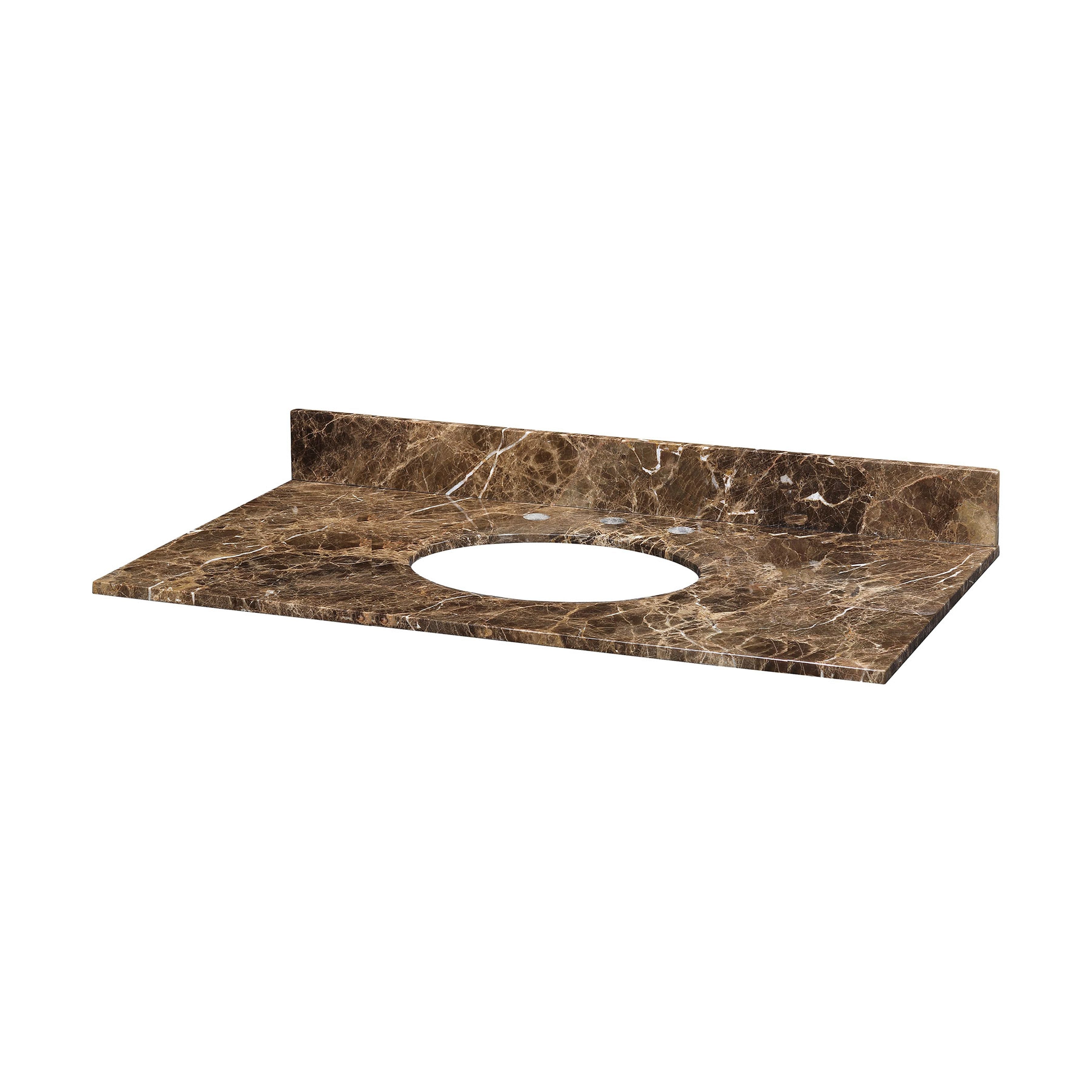 Amelia Vanity Top - Oval Undermount 49'' Brown Emperador Marble