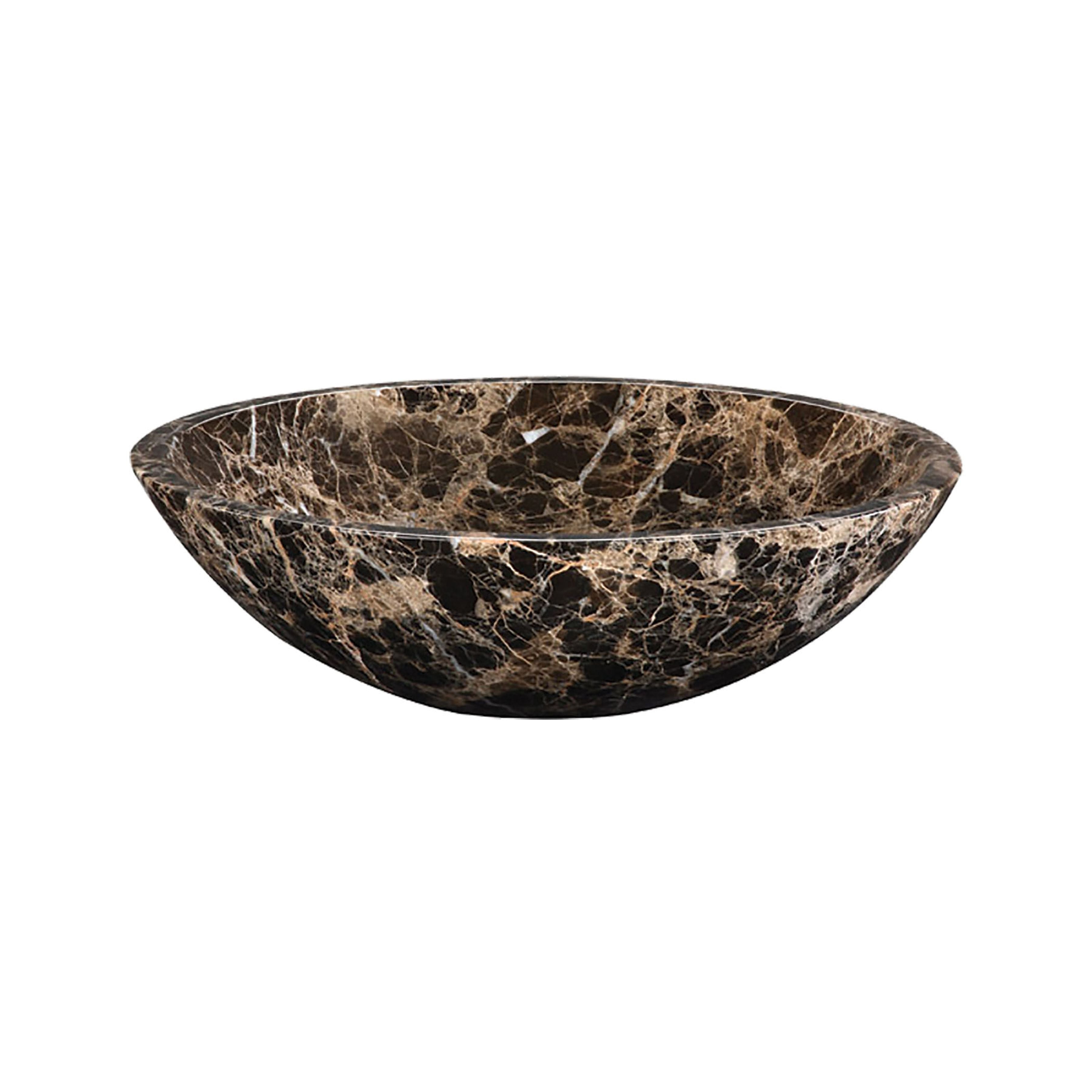 Fortiva Sink - Round 17'' Brown Emperador Marble