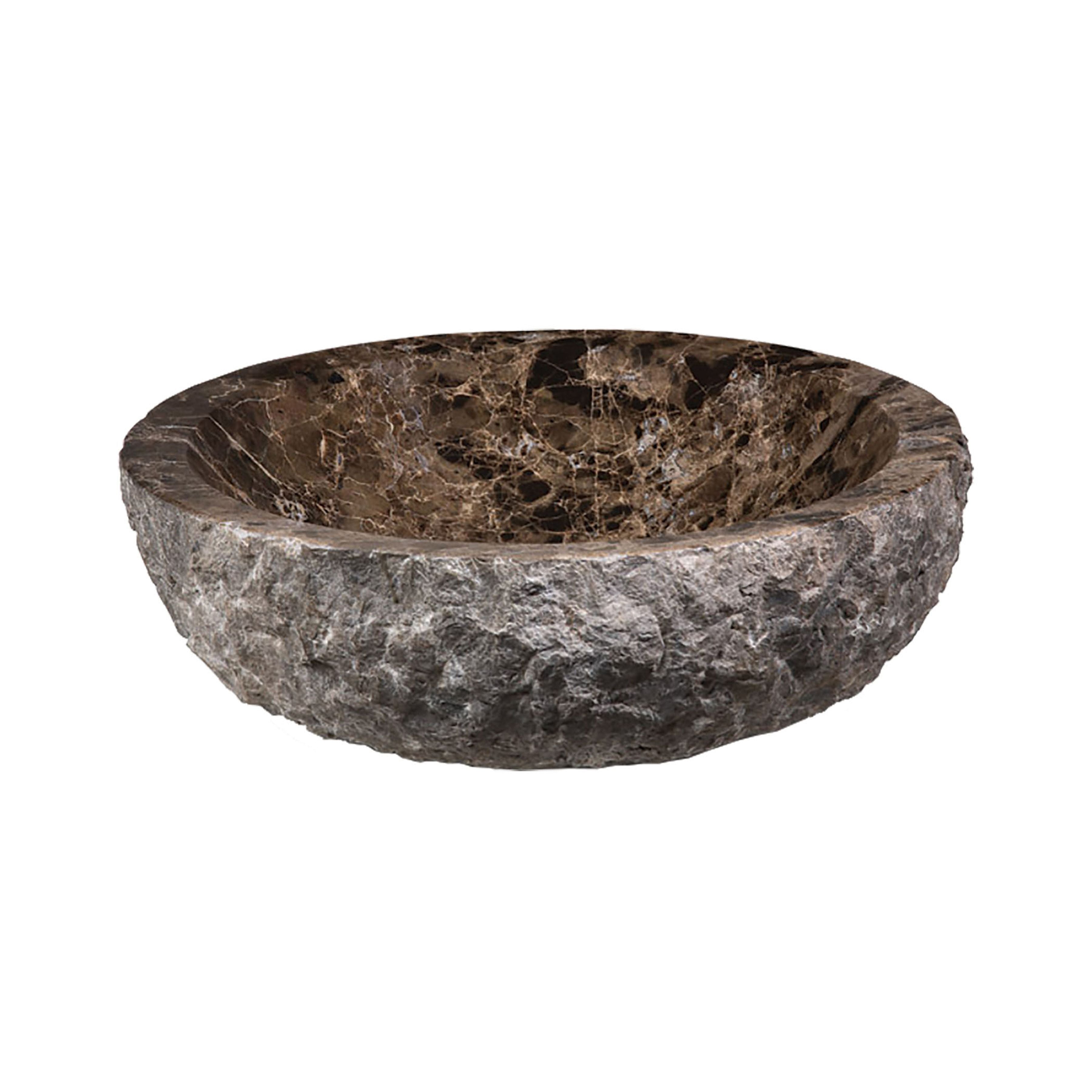 Fortiva Sink - Round 17.5'' Brown Emperador Marble