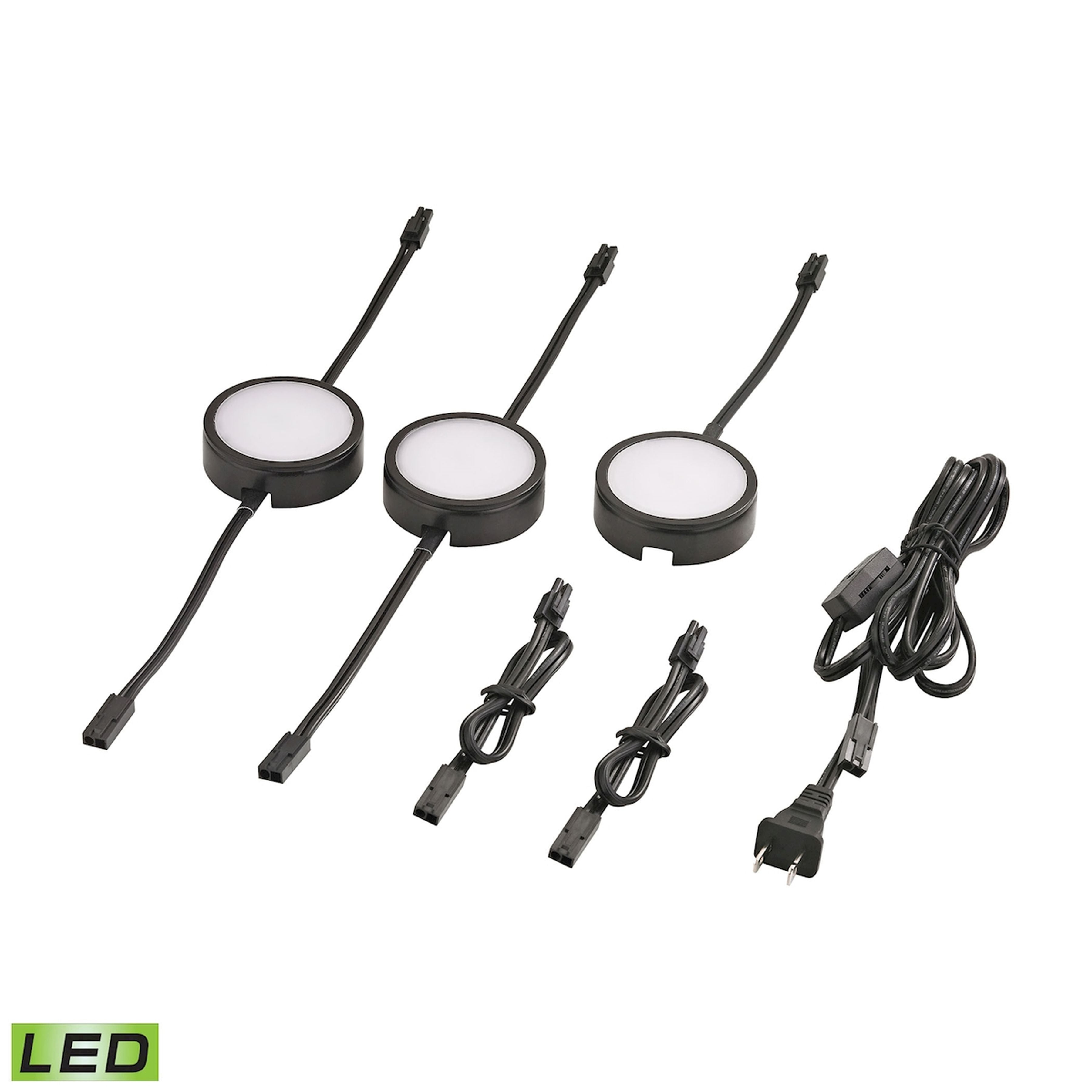 Metal Housing 6ft Power Cord w/Plug and Line Switch 2Pcs 12-inch Jump Cord 1Pc Has 1 Tail 2Pcs - Black