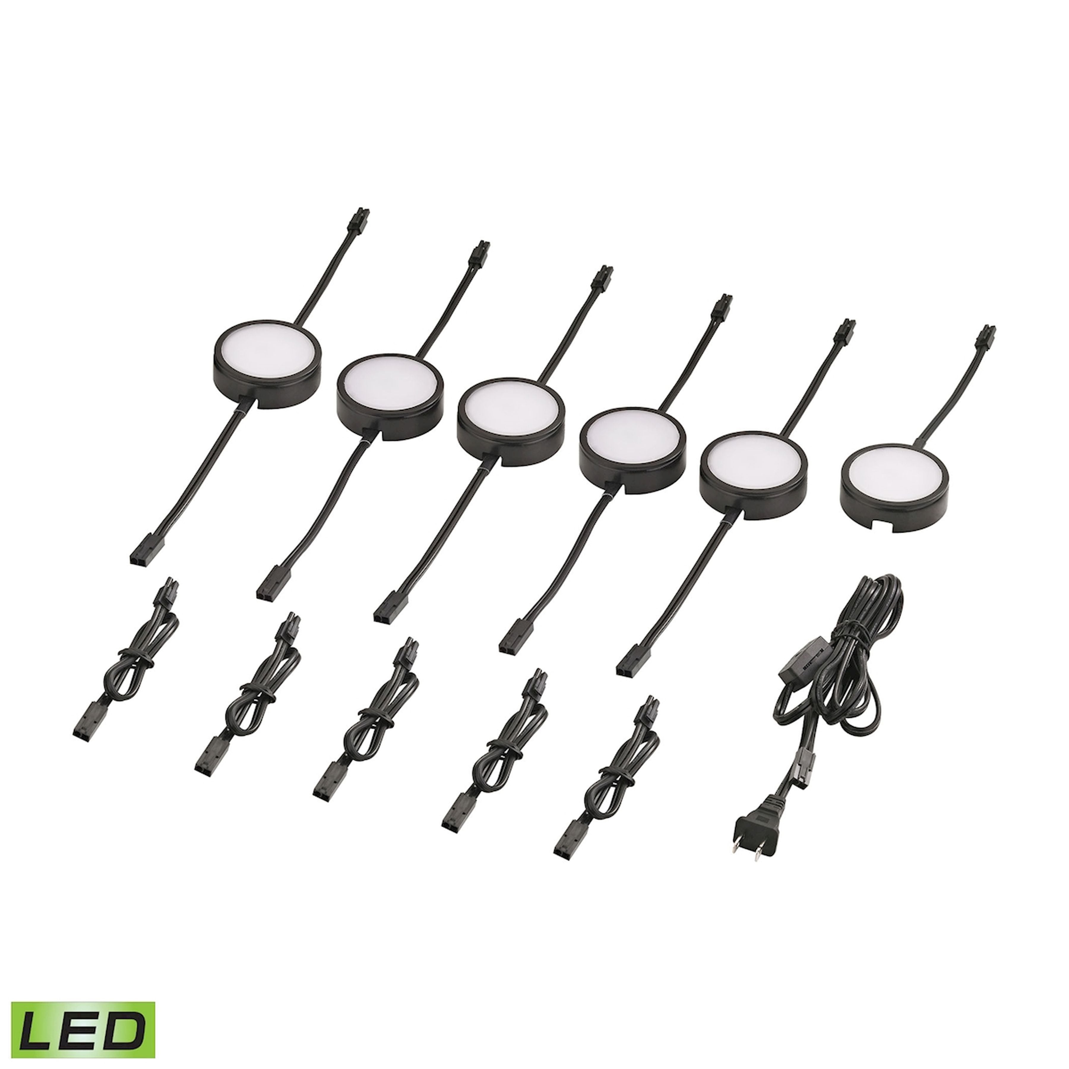 Metal Housing 6ft Power Cord w/Plug and Line Switch 5Pcs 12-inch Jump Cord 1Pc Has 1 Tail 5Pcs - Black 1