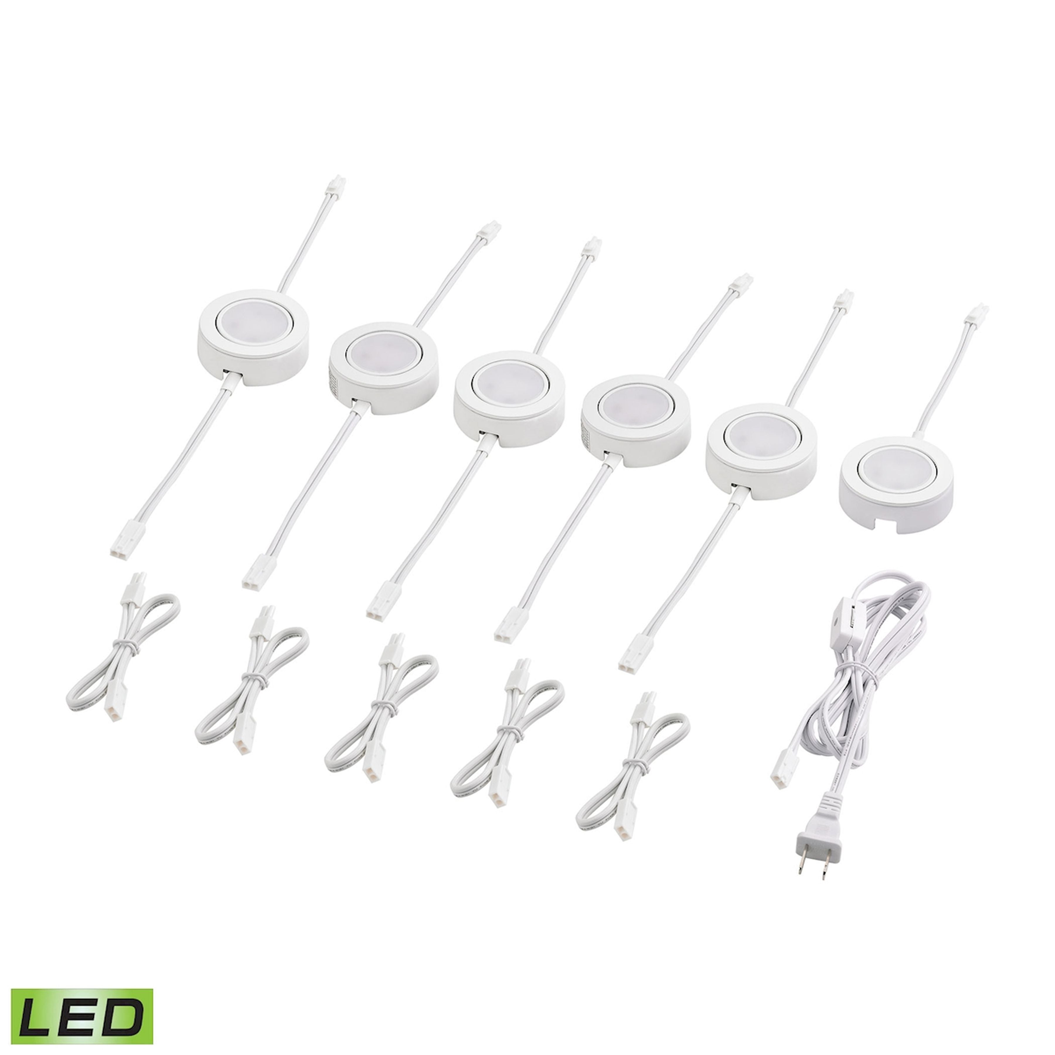 Metal Housing 6ft Power Cord w/Plug and Line Switch 5Pcs 12-inch Jump Cord 1Pc Has 1 Tail 5Pcs - White 2