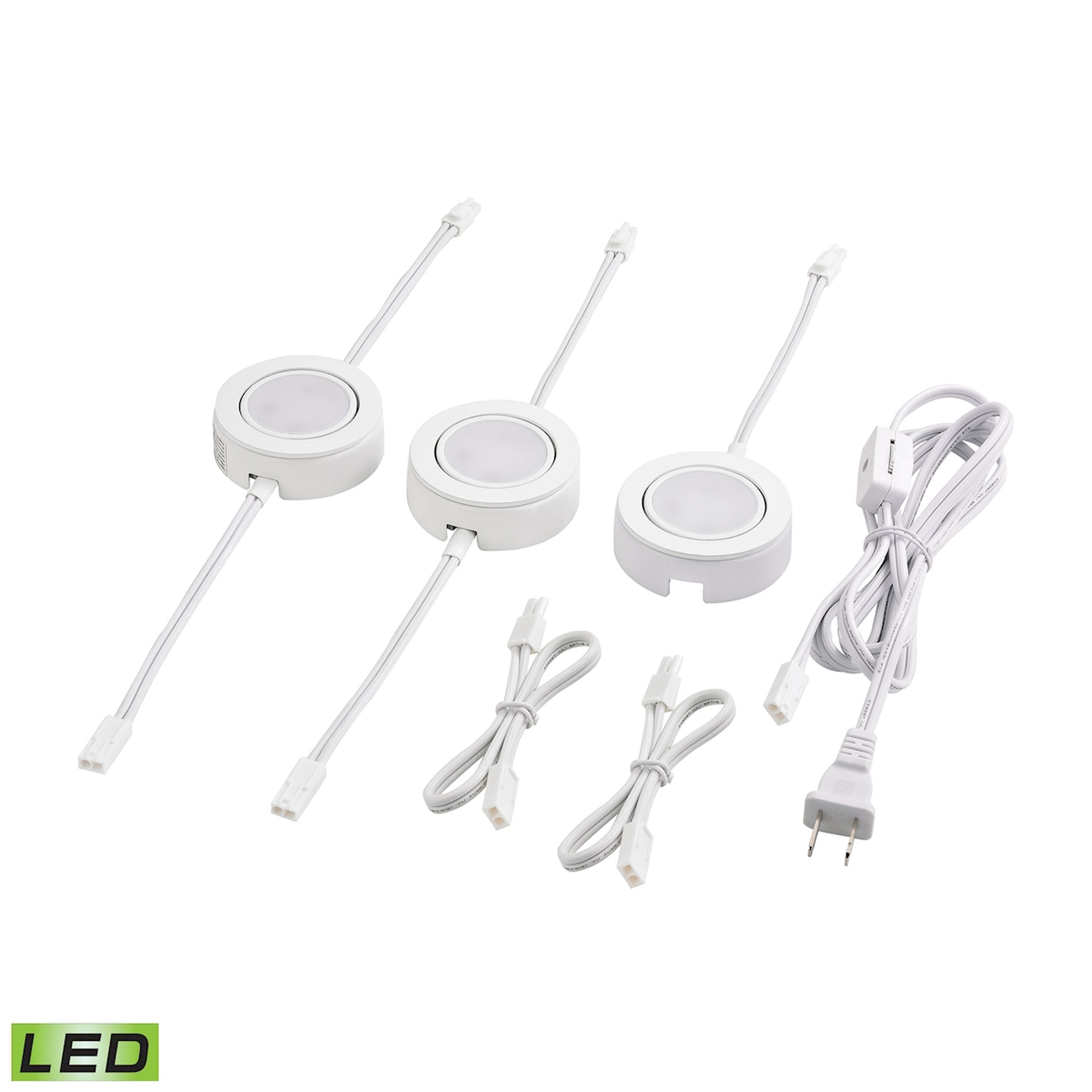Metal Housing 6ft Power Cord with Plug and Line Switch 2Pcs 12-inch Jump Cord 1Pc Has 1 Tail 2Pc - White