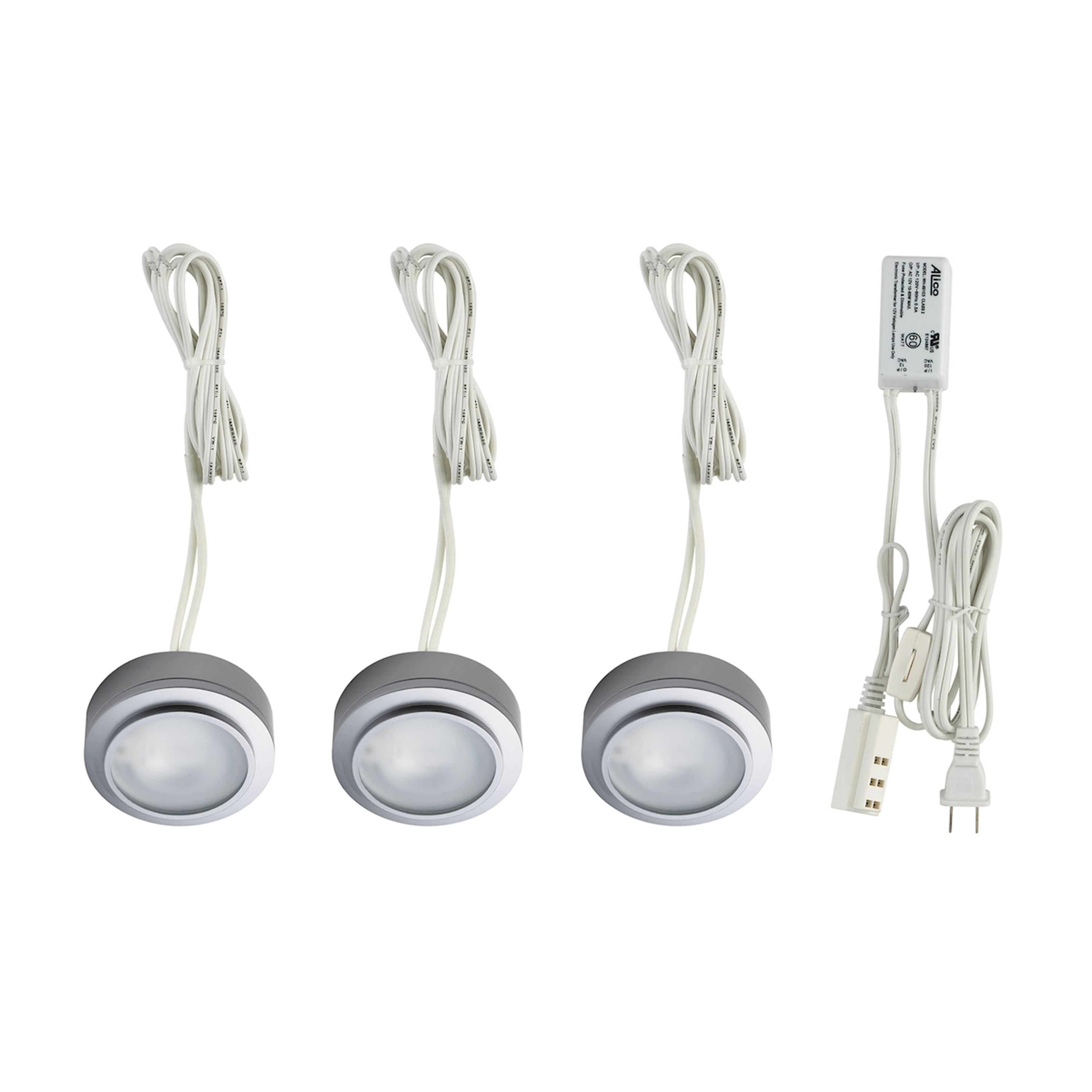 Zee-Puk 3-light Kit w/xenon lamps transf w/cord and plug Frosted lens/SS
