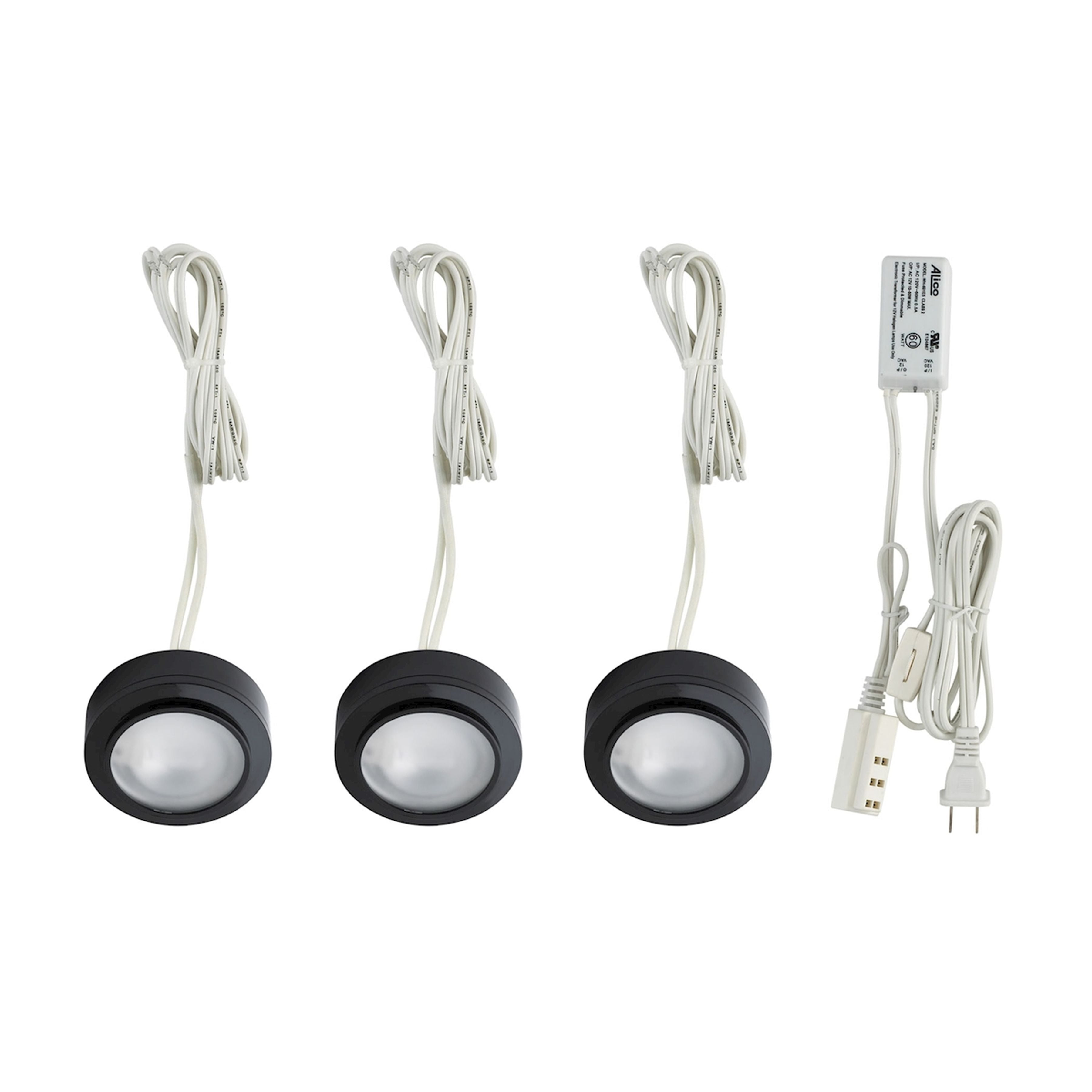 Zee-Puk 3-light Kit w/xenon lamps transf w/cord and plug Frosted lens/Black