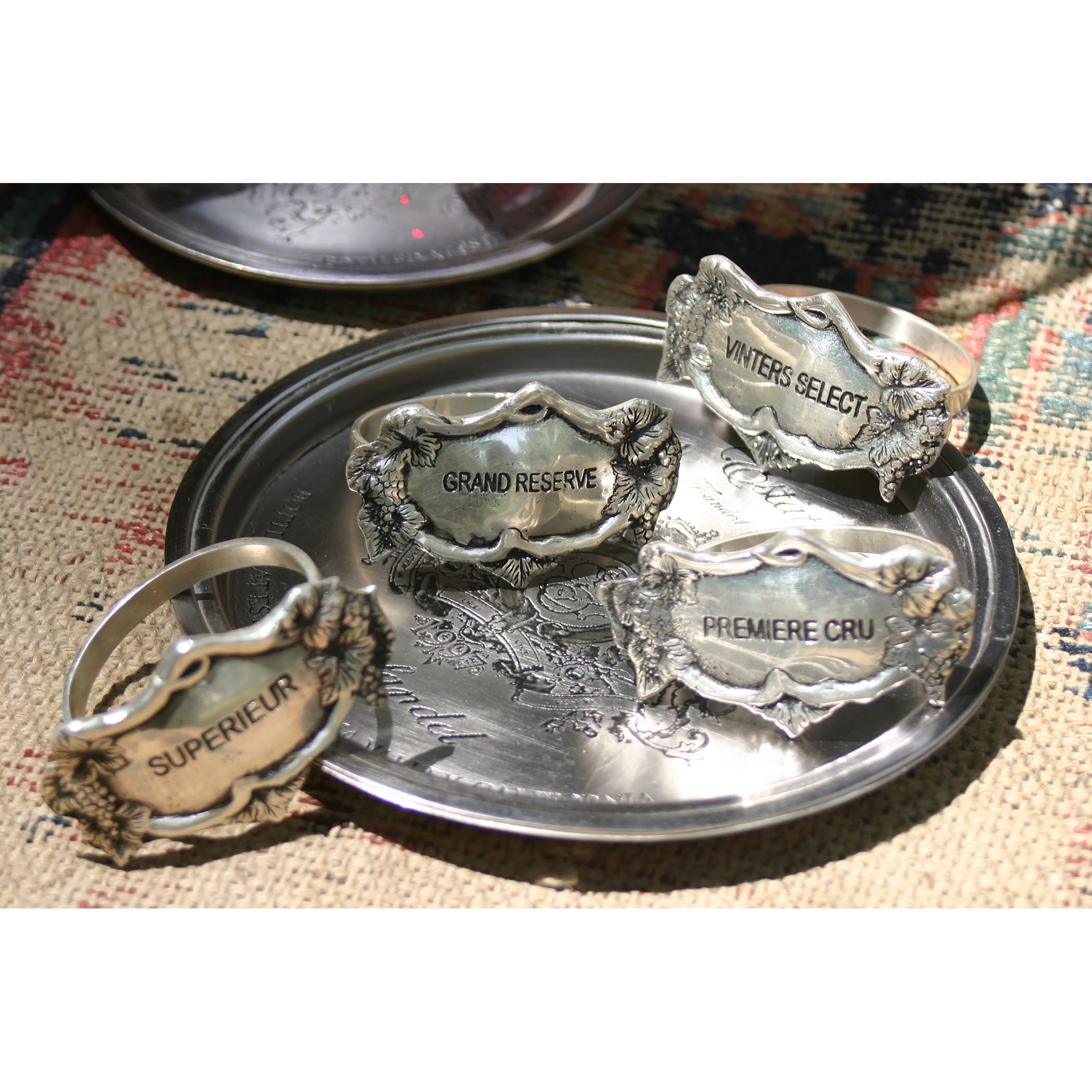 Vineyard Grade Napkin Ring - Set of 4 Pewter