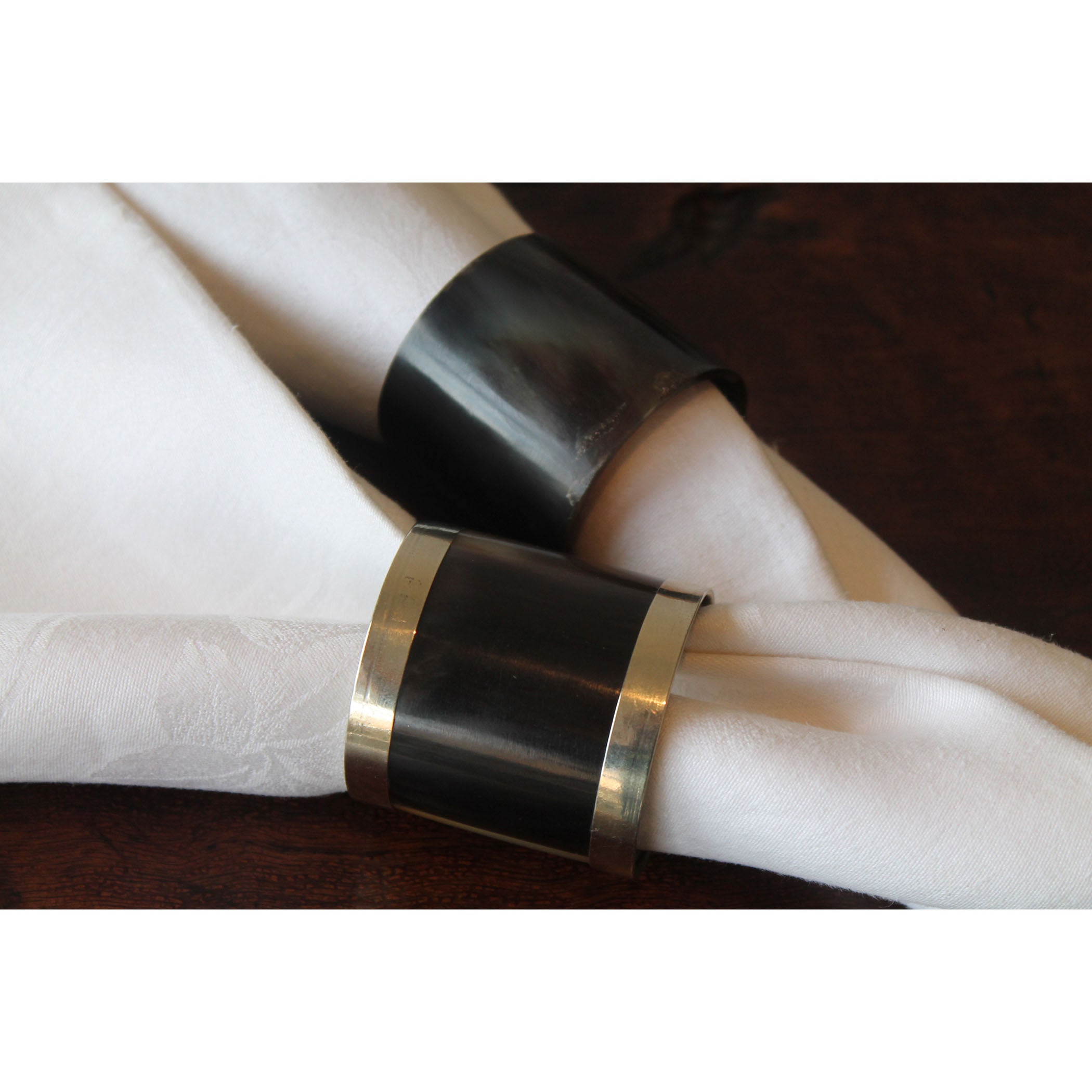 Horn Napkin Ring II - Plain - Set of 4  Natural