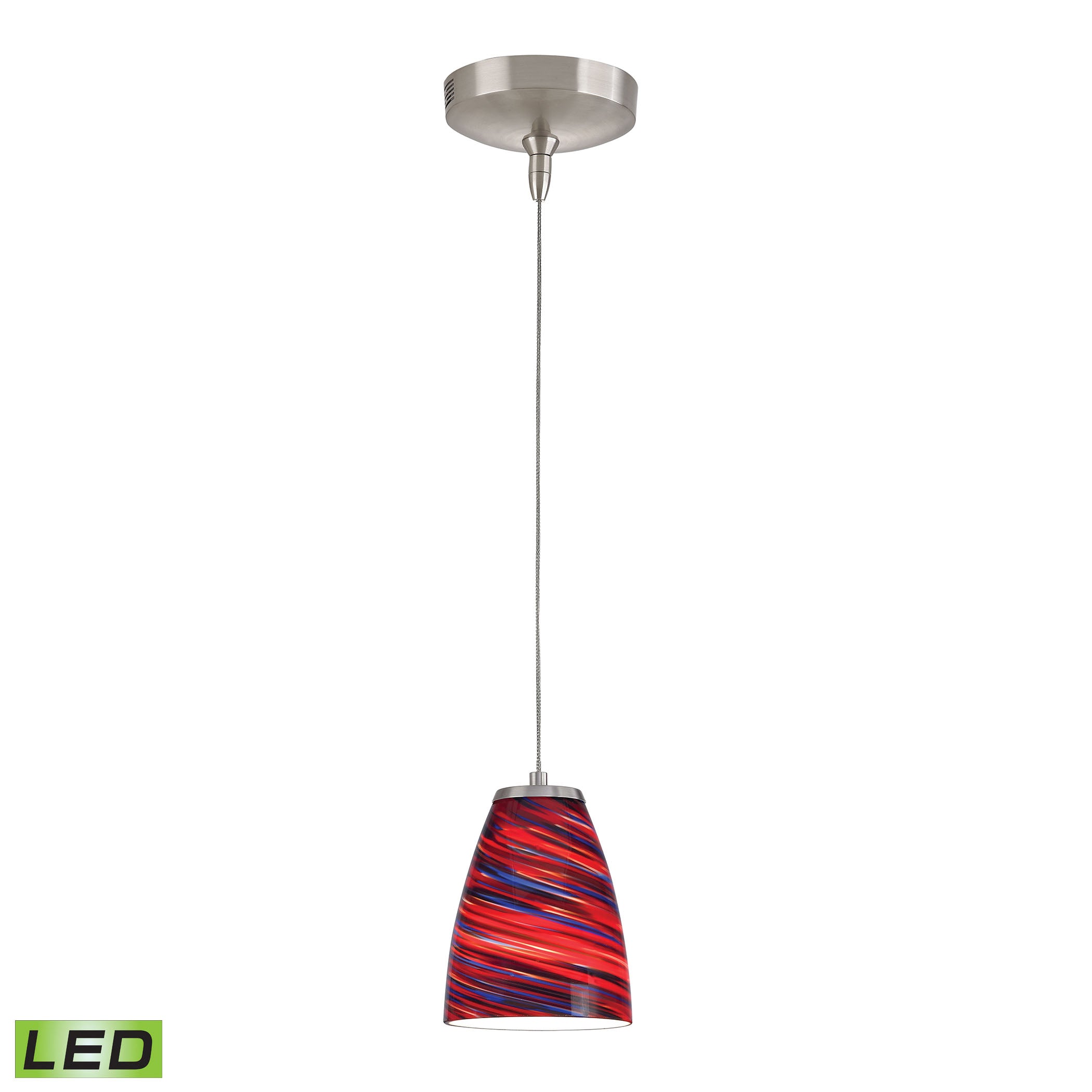 Low Voltage 5'' Wide 1-Light Mini Pendant - Red - Includes LED Bulb