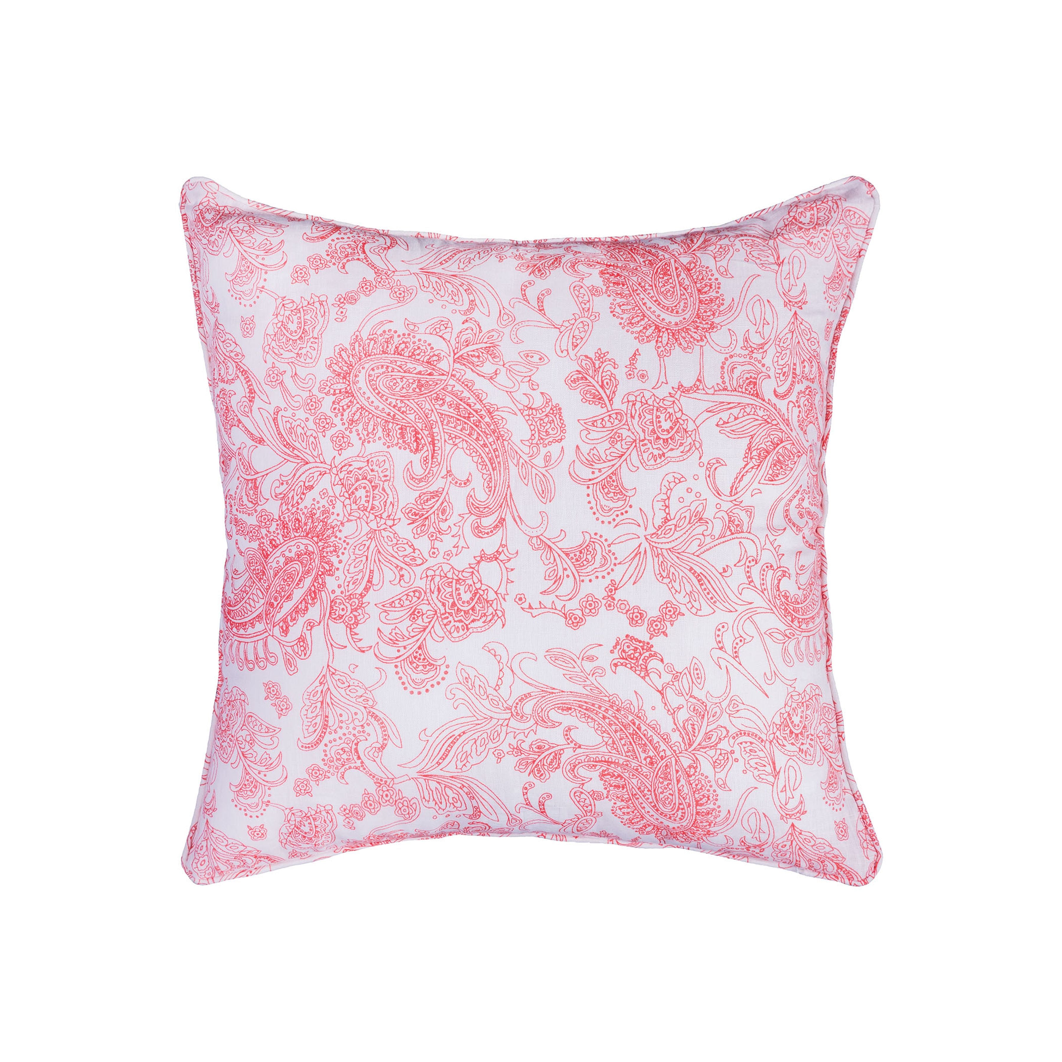 Rajasthan 20x20 Reversible Pillow - Pink and White COVER ONLY