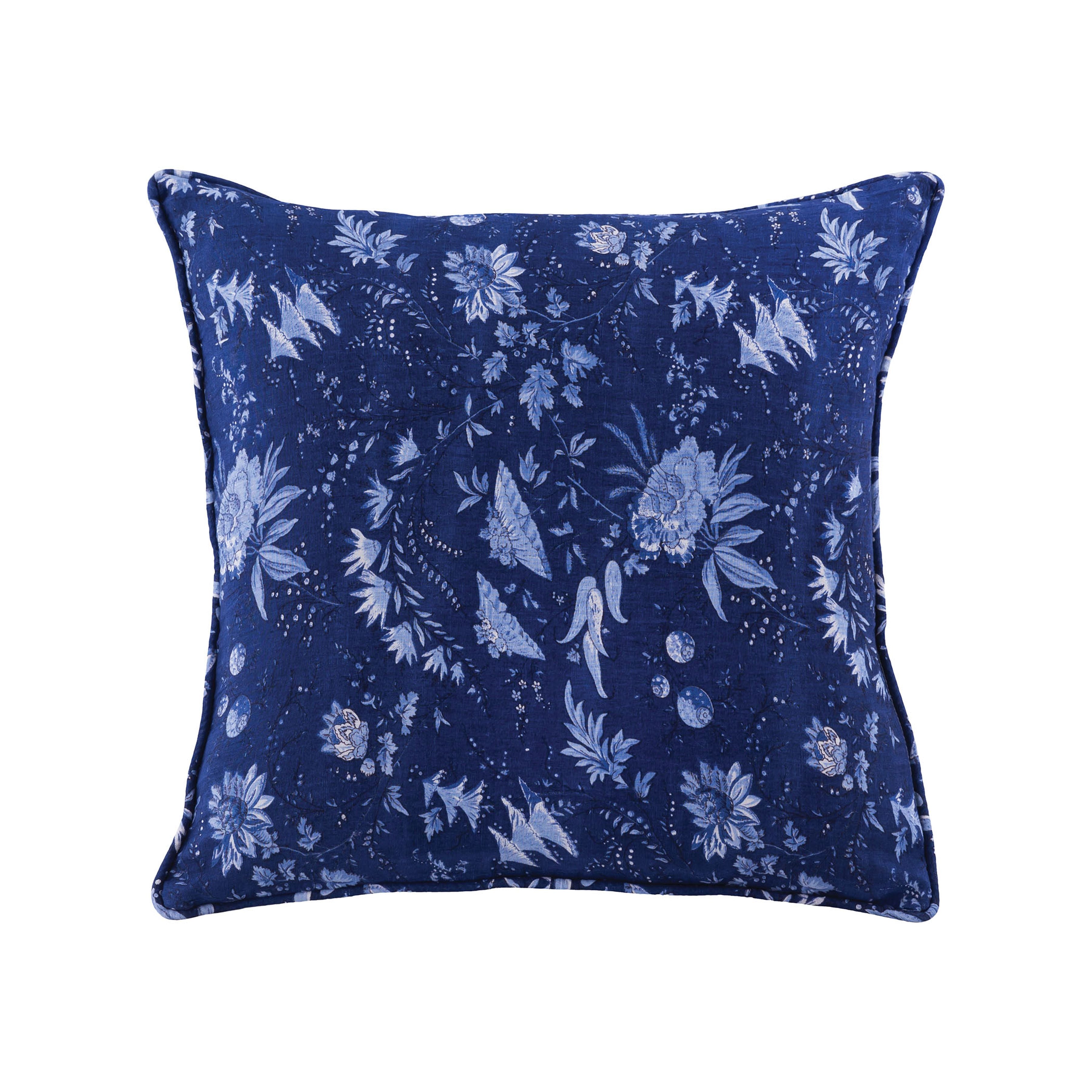 20X20 Hand-Printed Reversible Pillow in 100% Linen - COVER ONLY