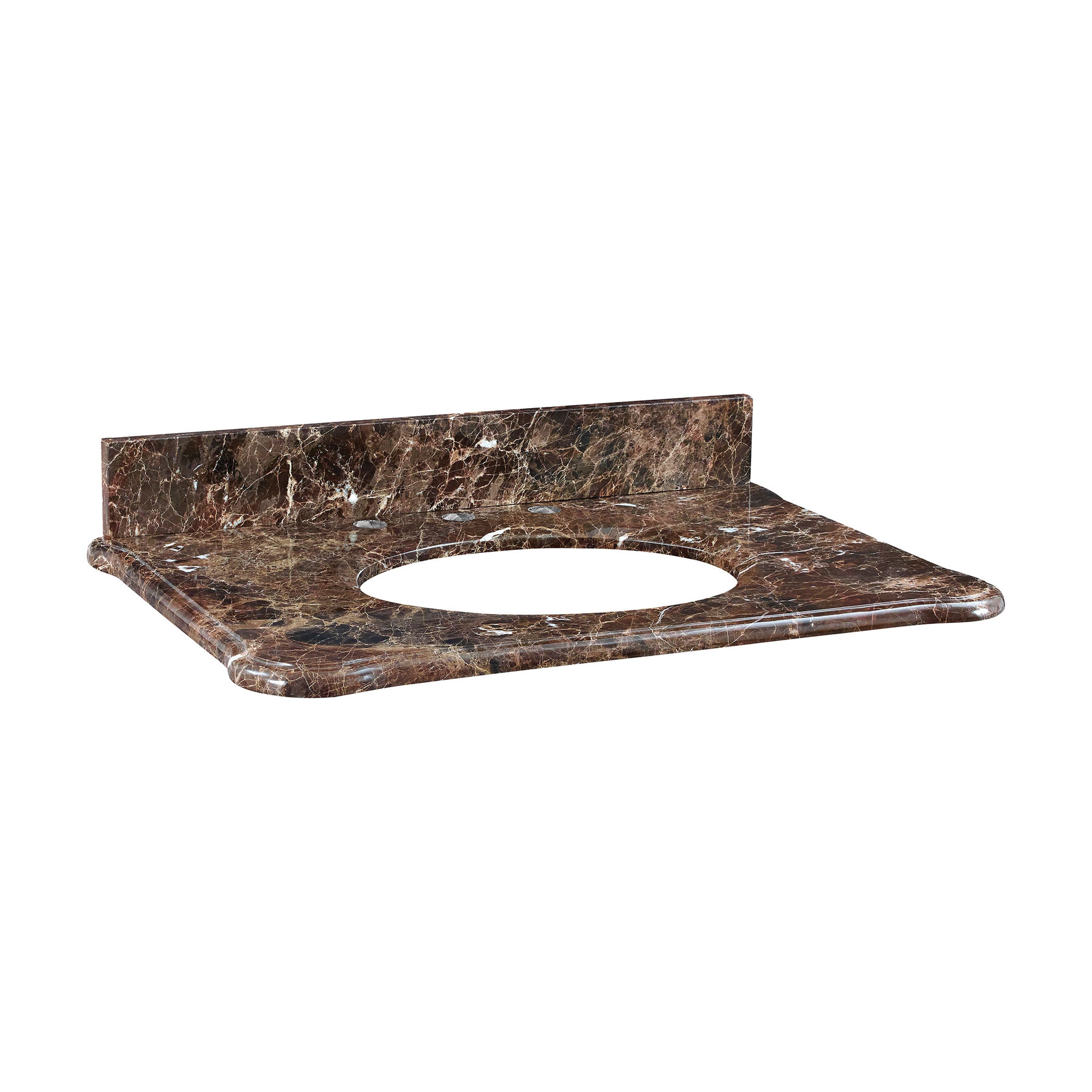 Malago Vanity Top - Oval Undermount 31'' Brown Emperador Marble