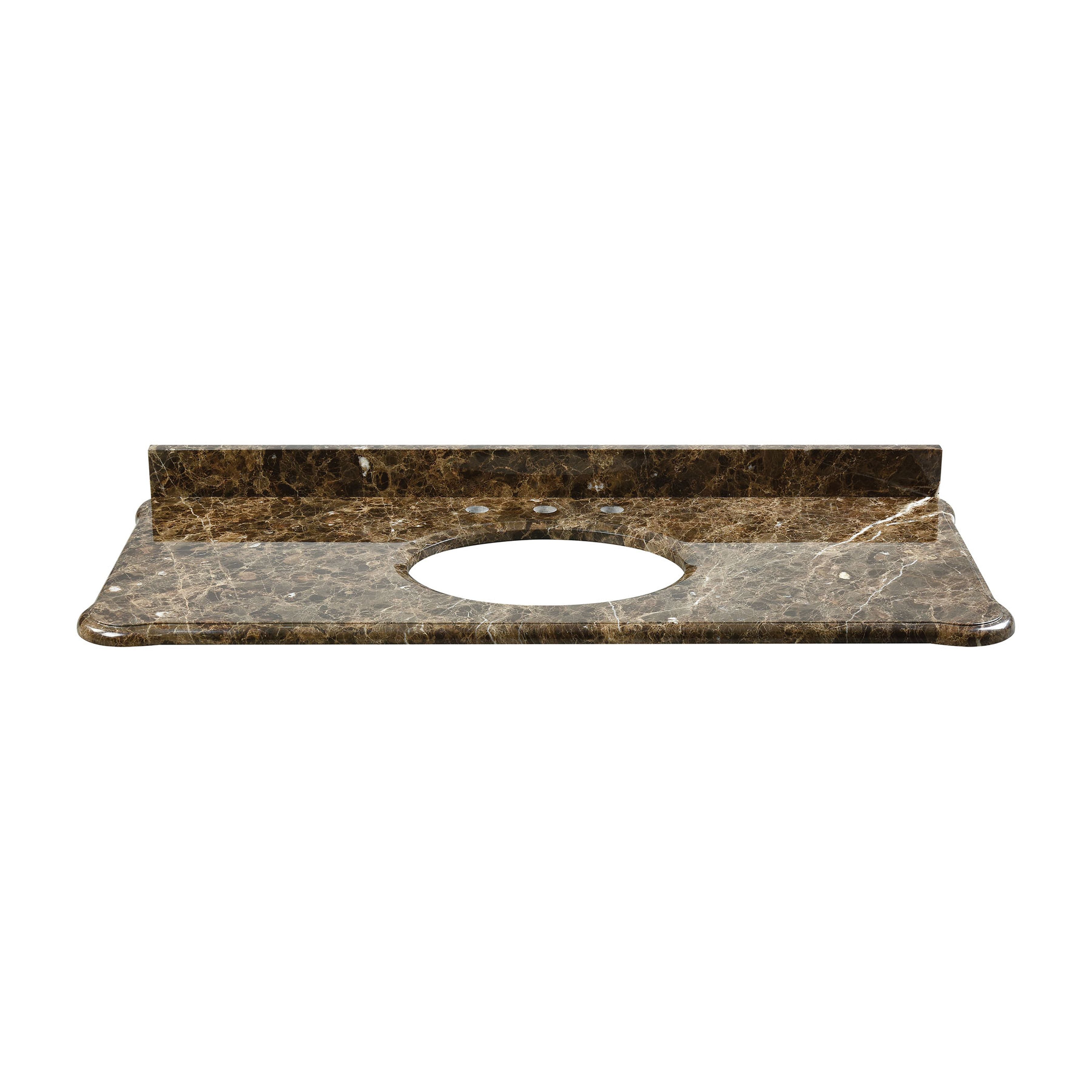 Malago Vanity Top - Round Undermount 49'' Brown Emperador Marble