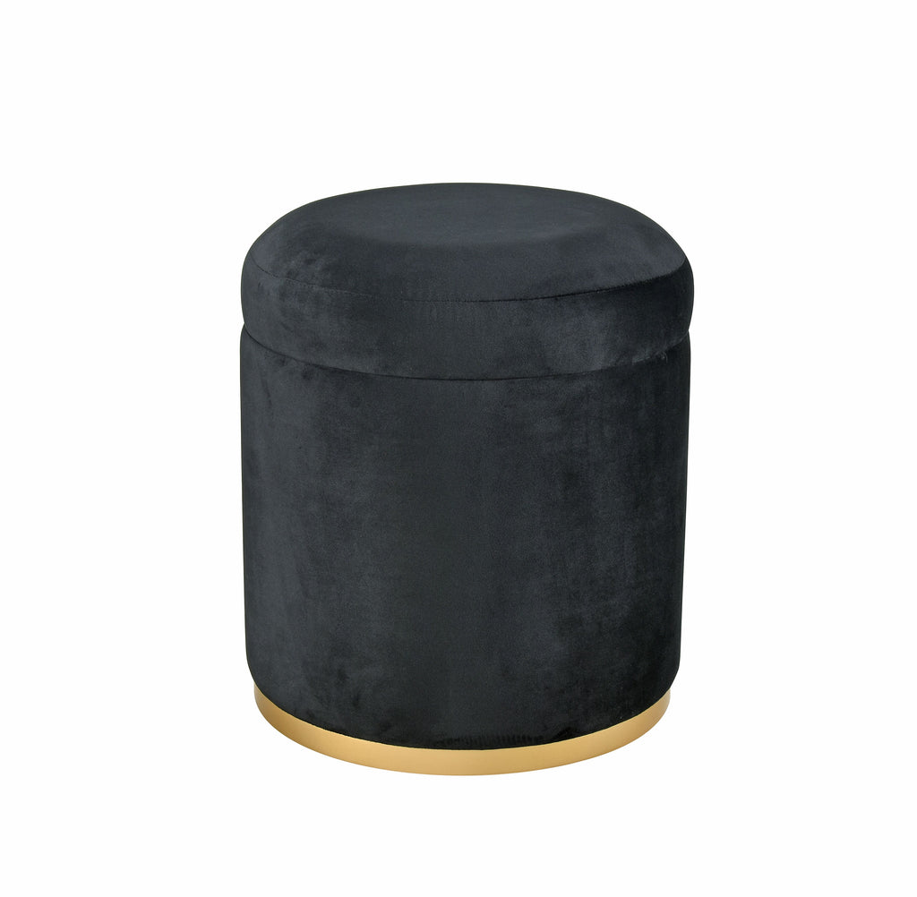 Raina Storage Ottoman - Black