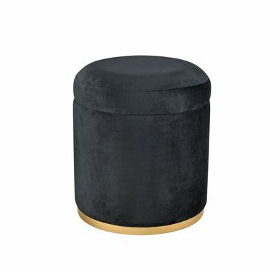 Raina Storage Ottoman - Black