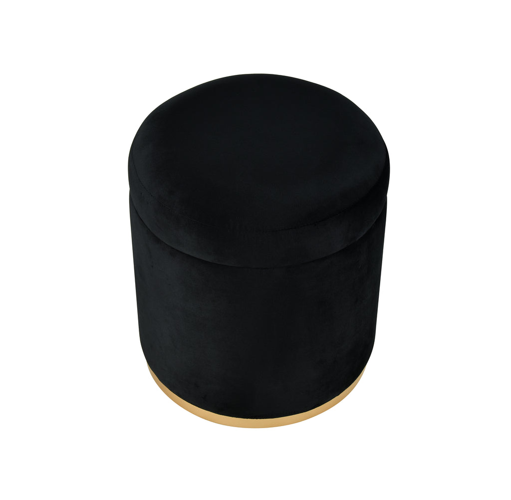 Raina Storage Ottoman - Black