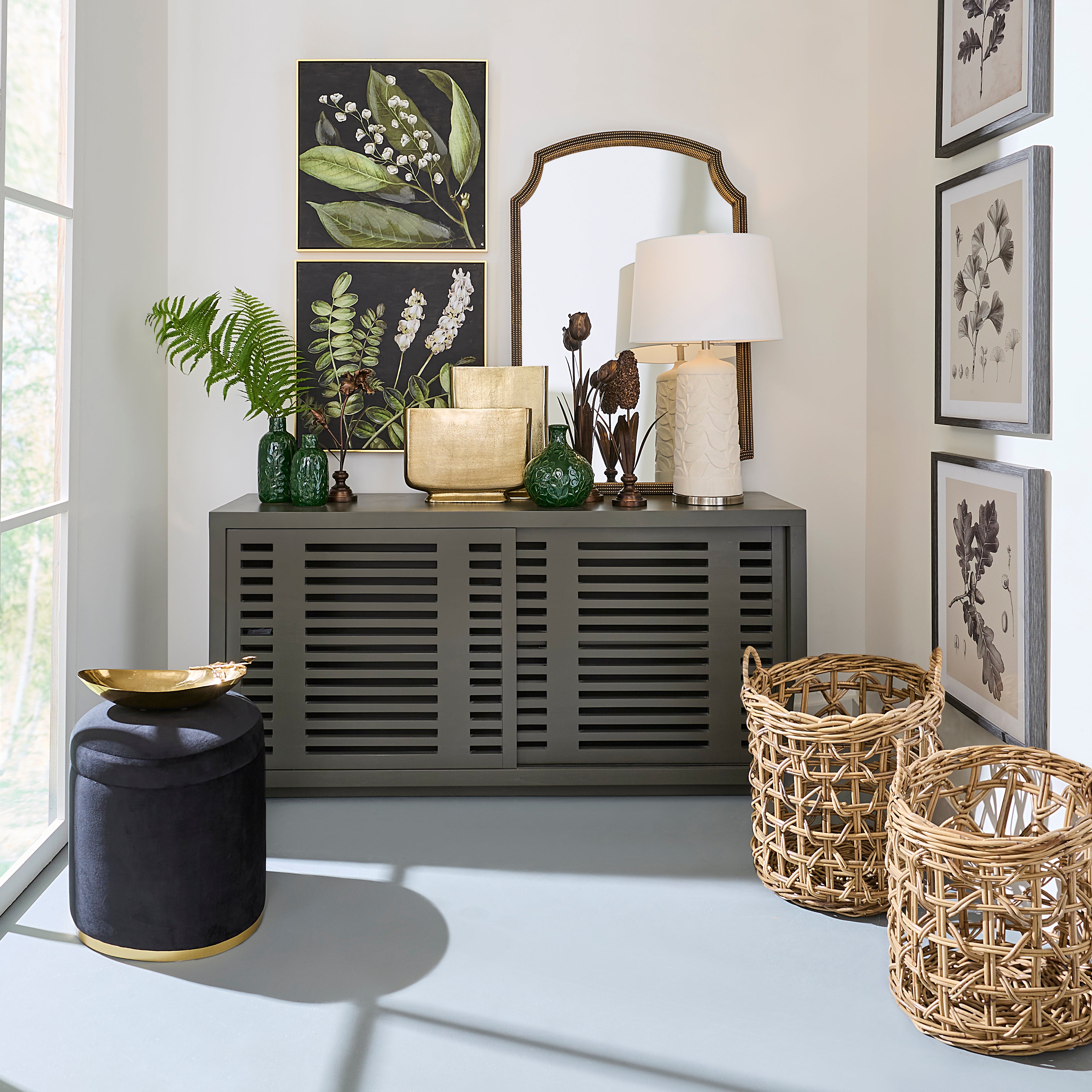 Raina Storage Ottoman - Black