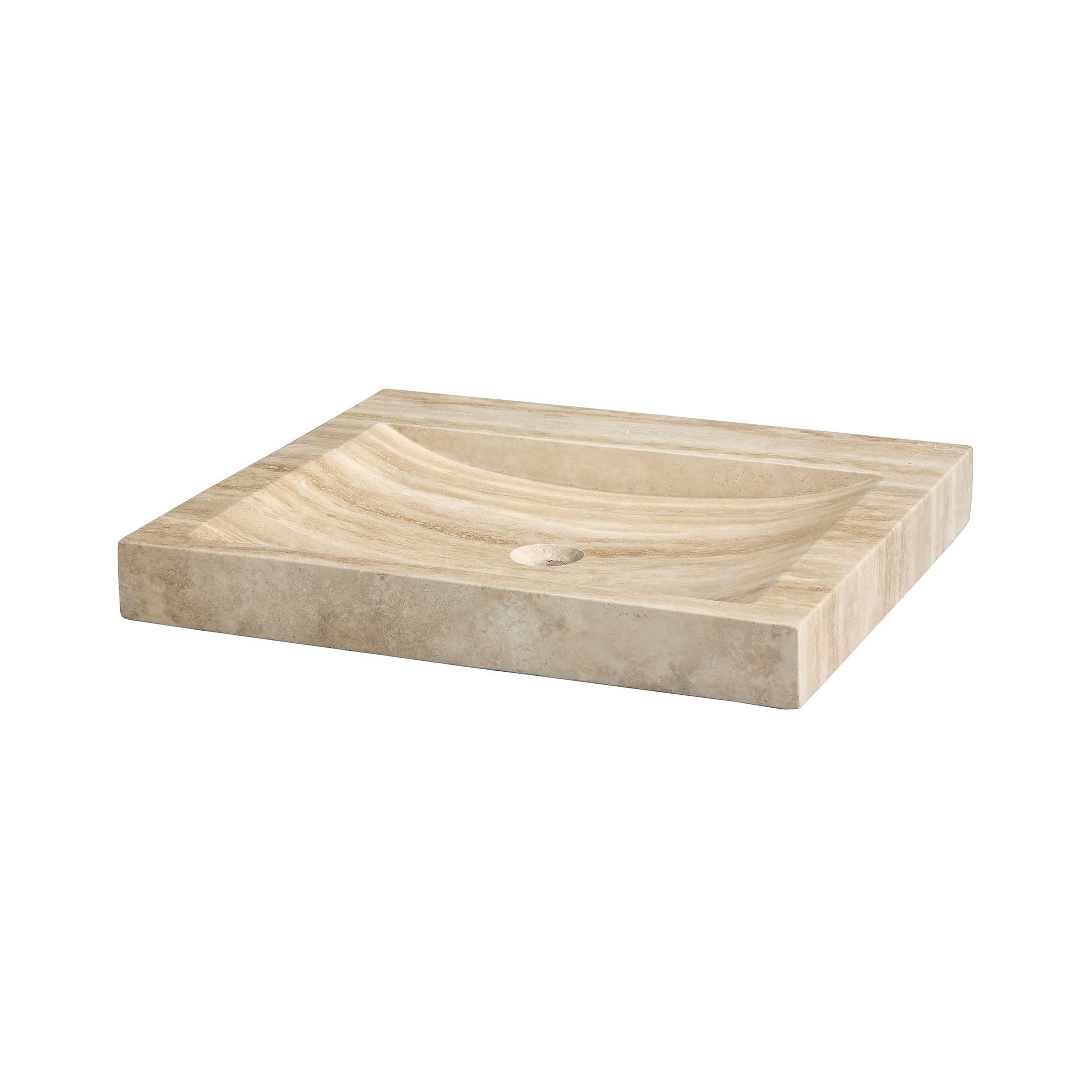 Clarke Vanity Top - No Faucet Holes 24'' Beige Travertine