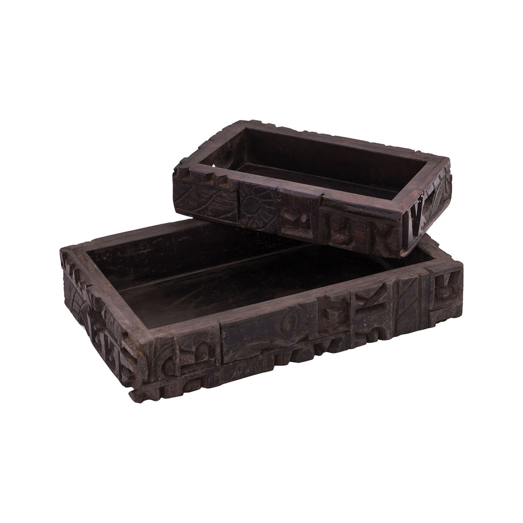 Xylo Tray - Set of 2 Brown
