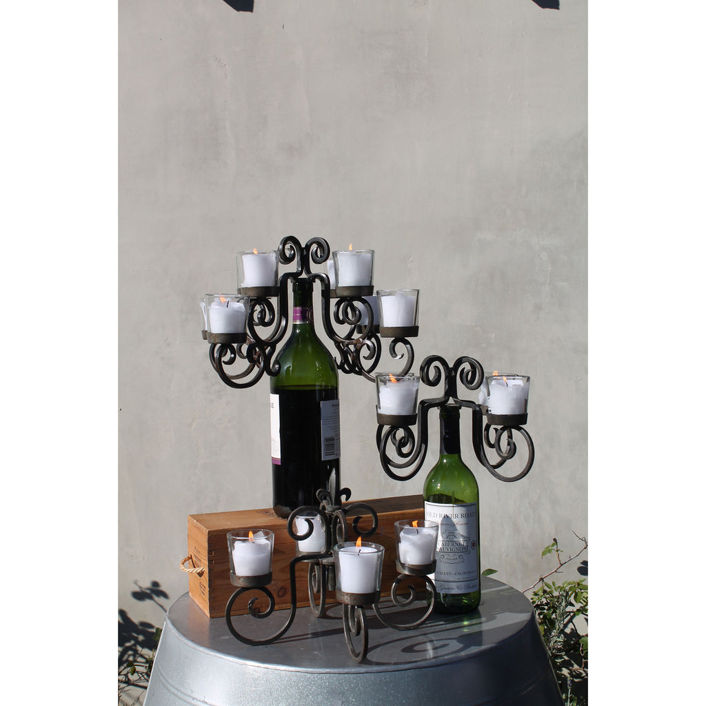 Fleur-de-lis Candleholder - Dark Brown