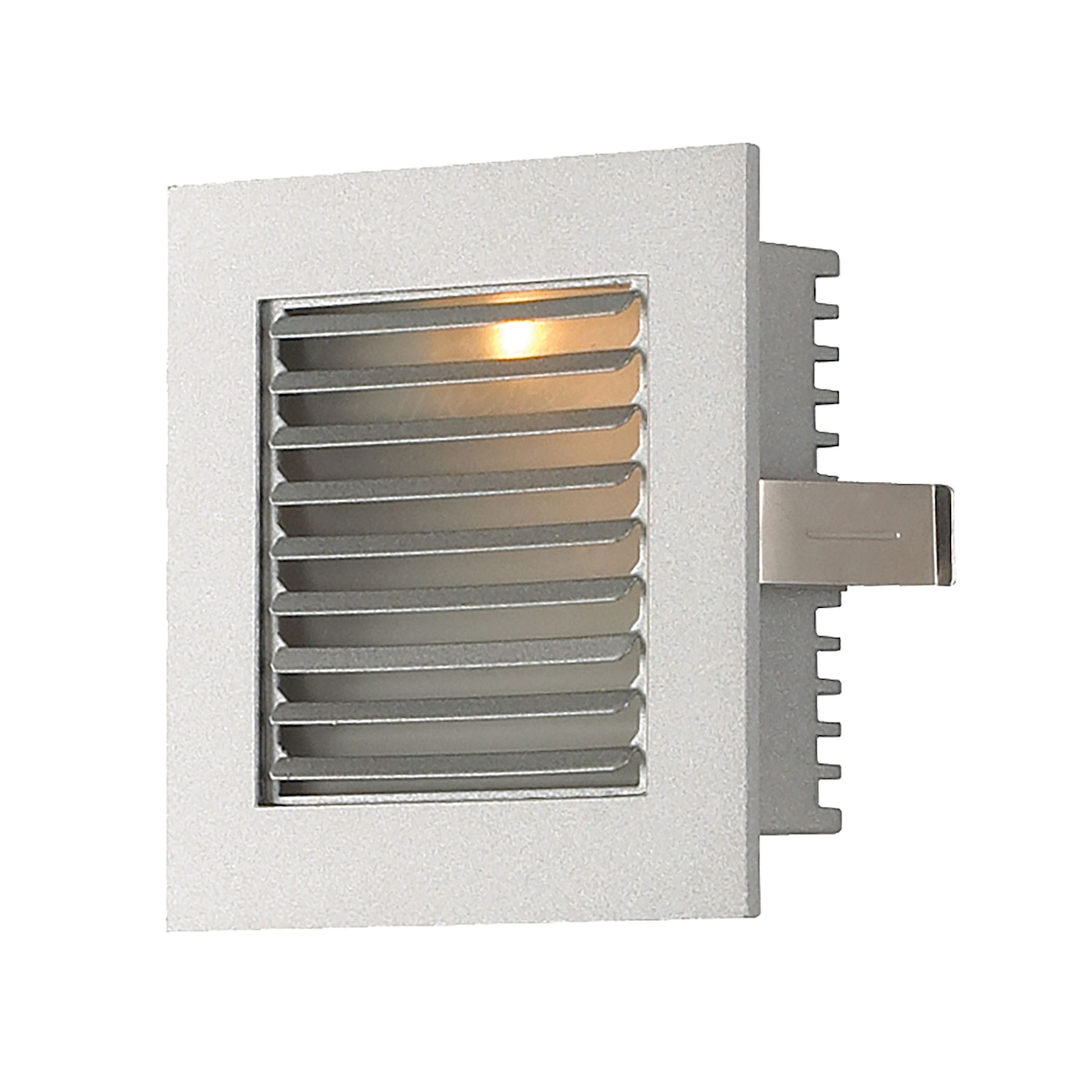 Step Lt - Wall Recessed New Const (LED) w/lamp with Louvered fplate/Gray trim